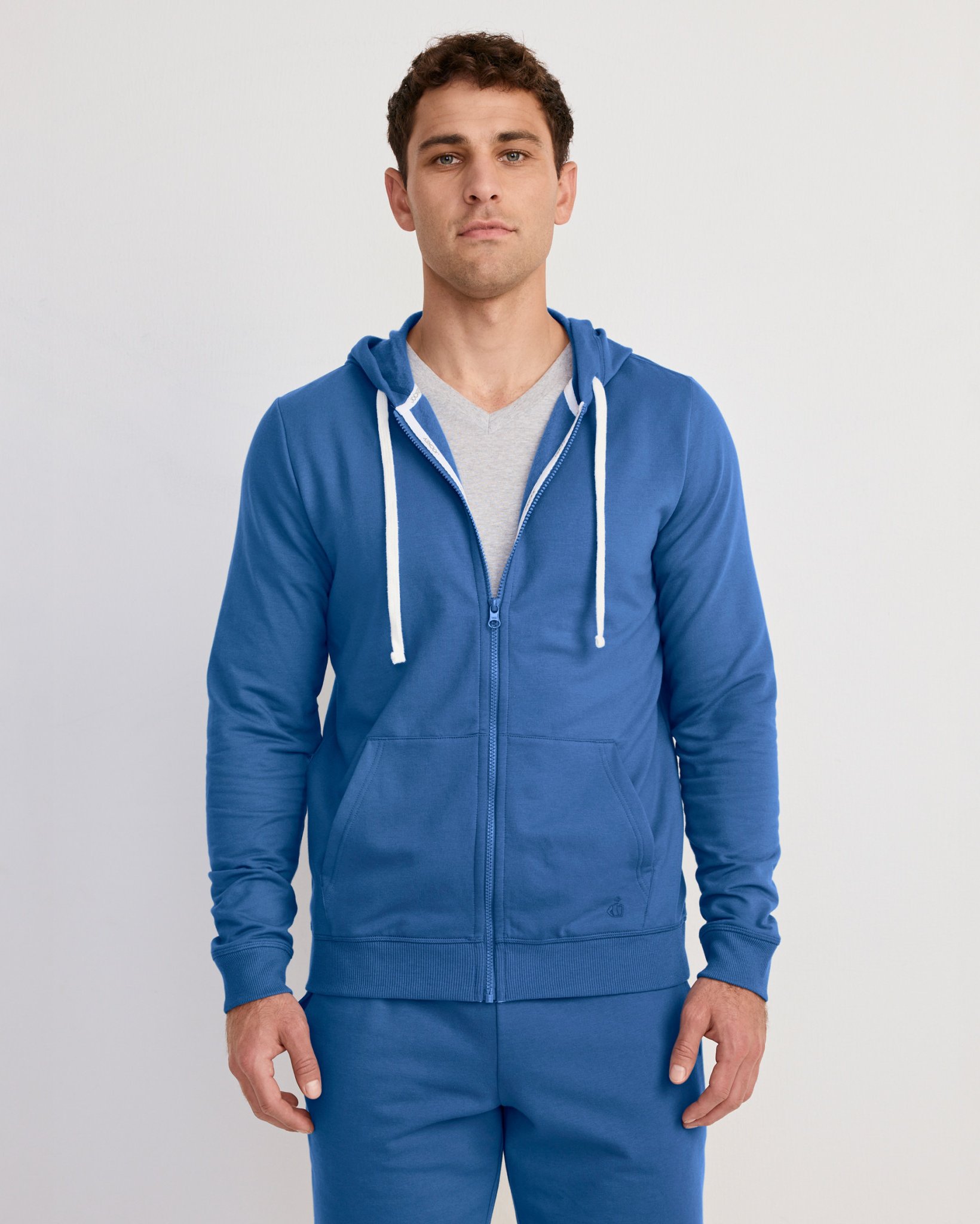 Cotton Blend Fleece Full Zip Hoodie