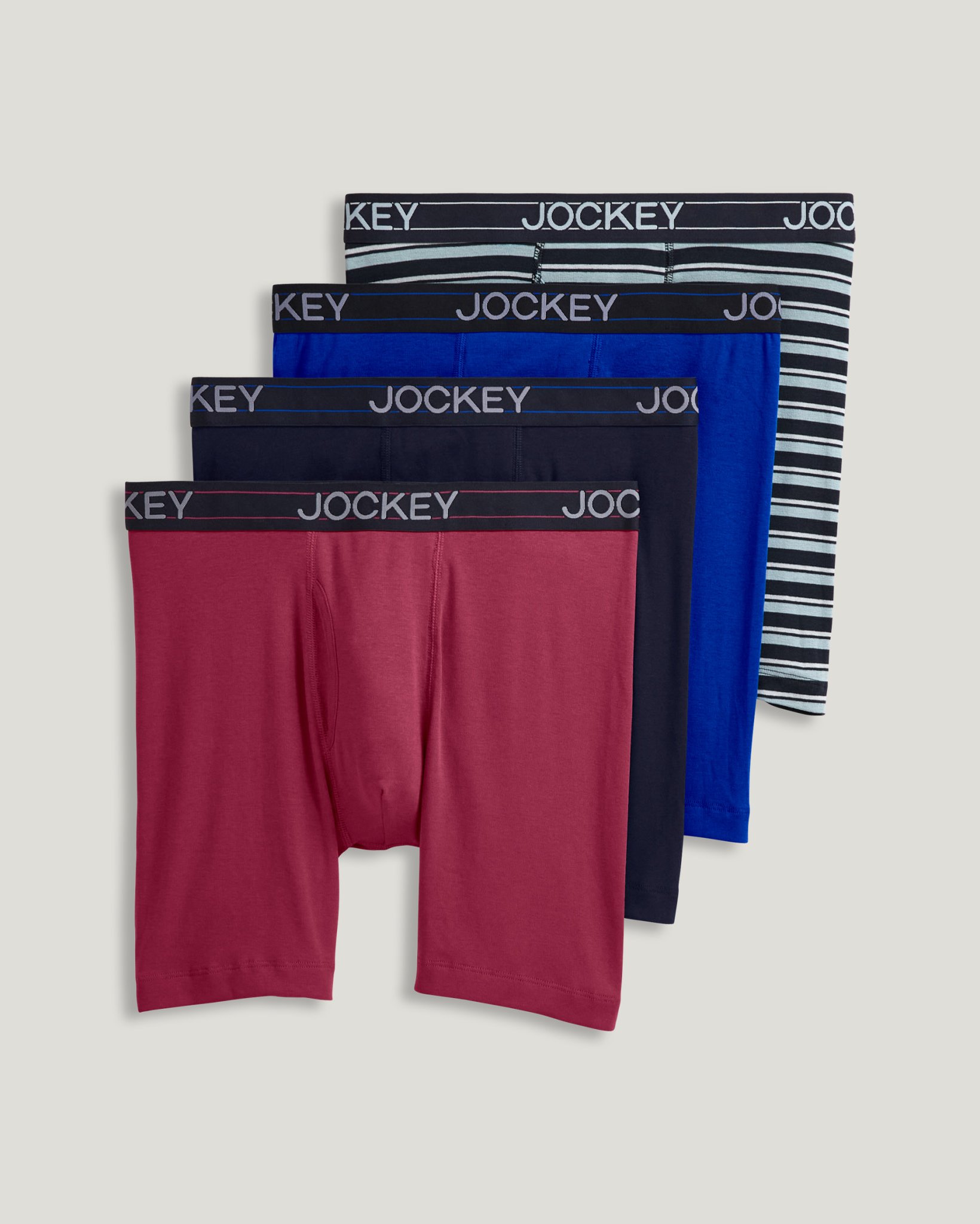 Lightweight Cotton Blend 7" Long Leg Boxer Brief - 4 Pack