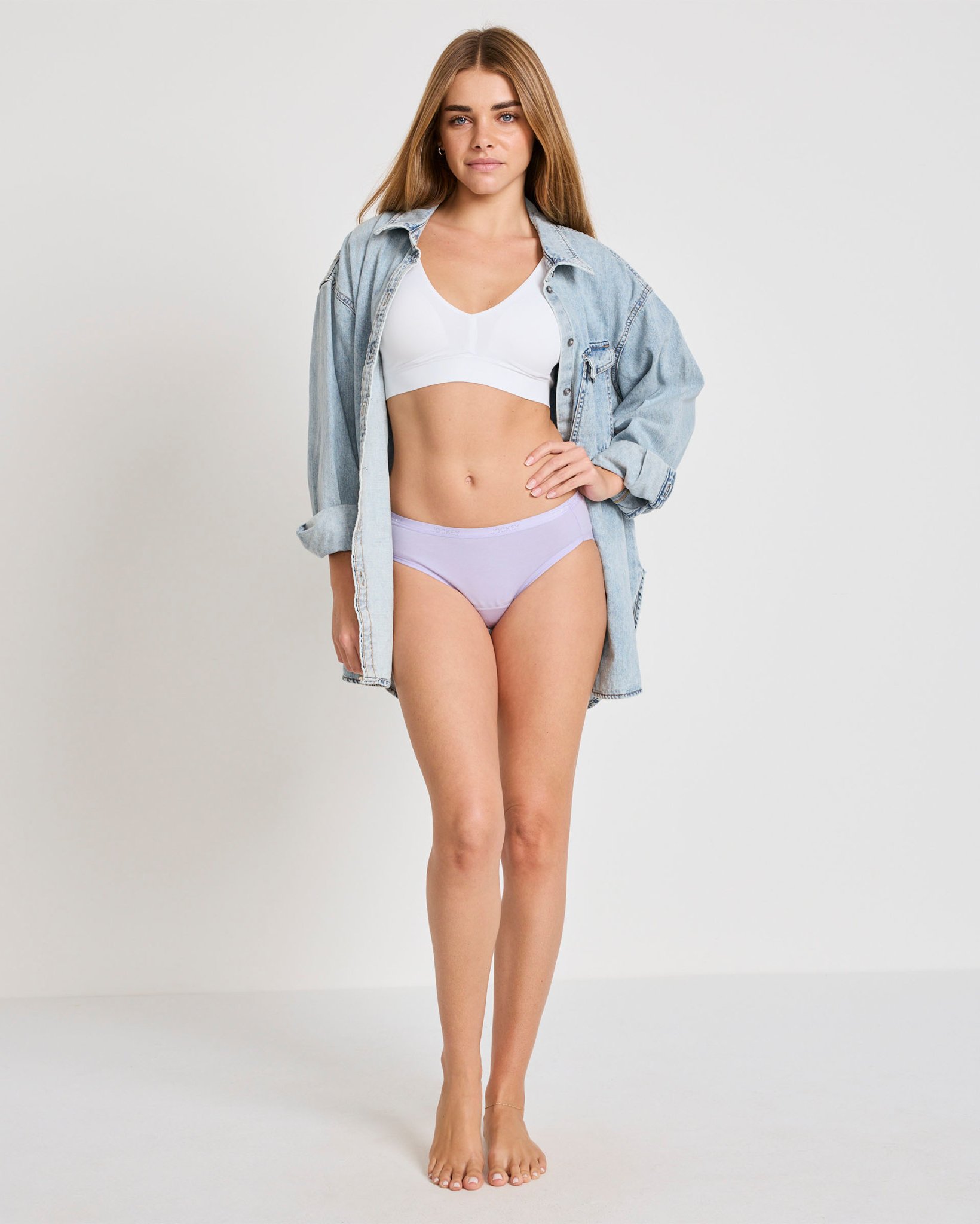 Worry Free Cotton Stretch Moderate Absorbency Bikini, image size:1640x2048