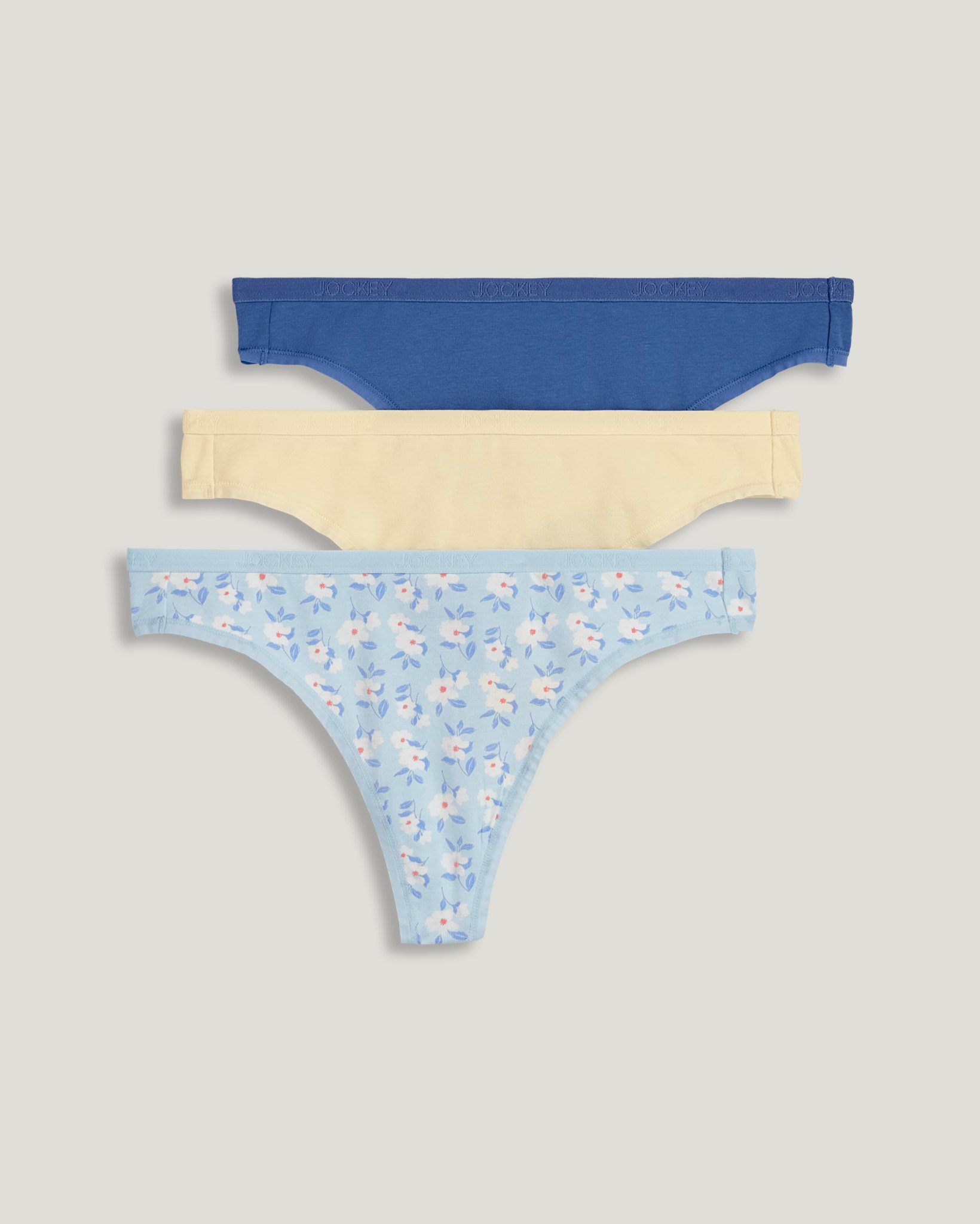 Organic Cotton Stretch Logo Thong - 3 Pack