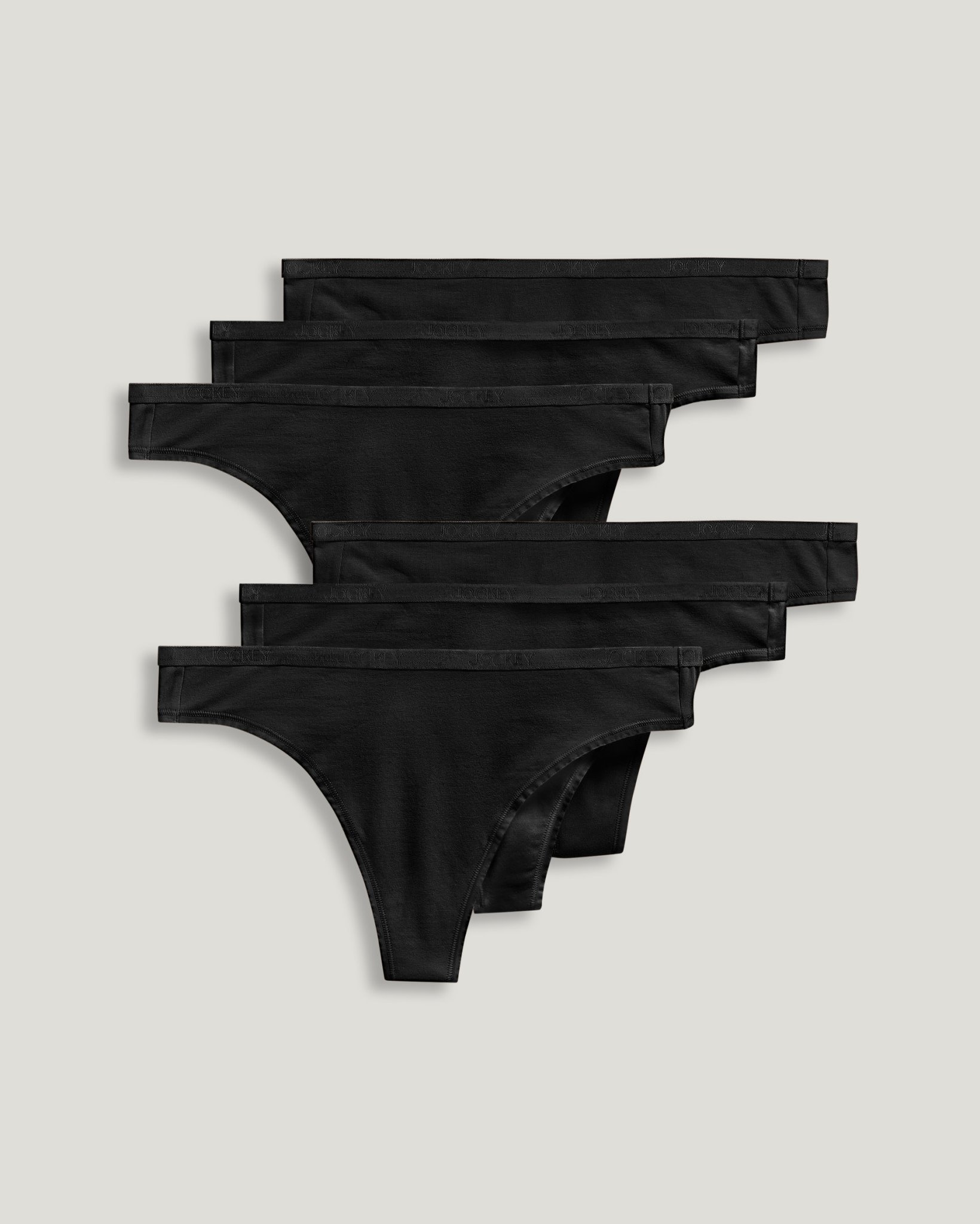 Organic Cotton Stretch Logo Thong - 6 Pack