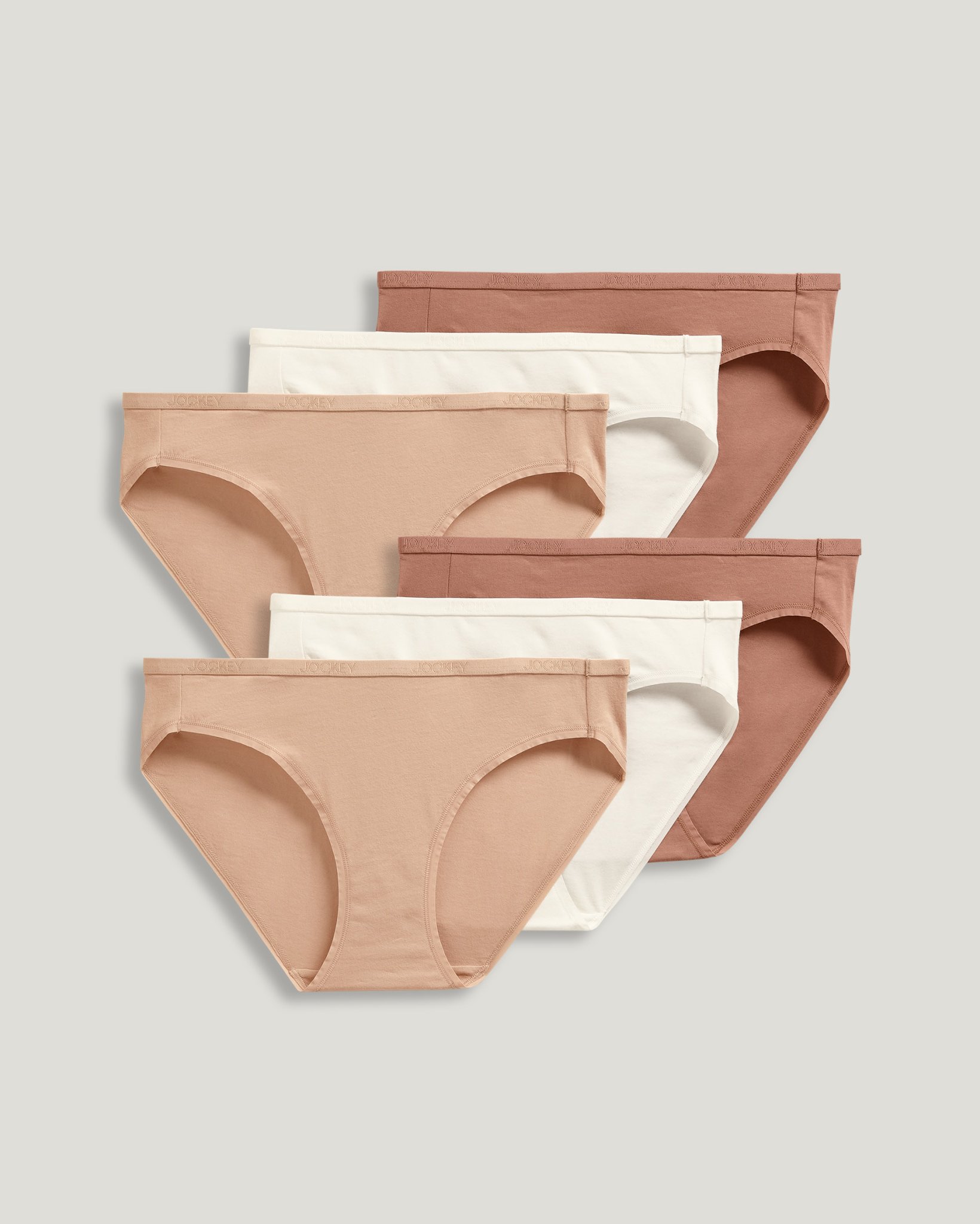 Jockey Organic Cotton Stretch Logo Bikini - 6 Pack