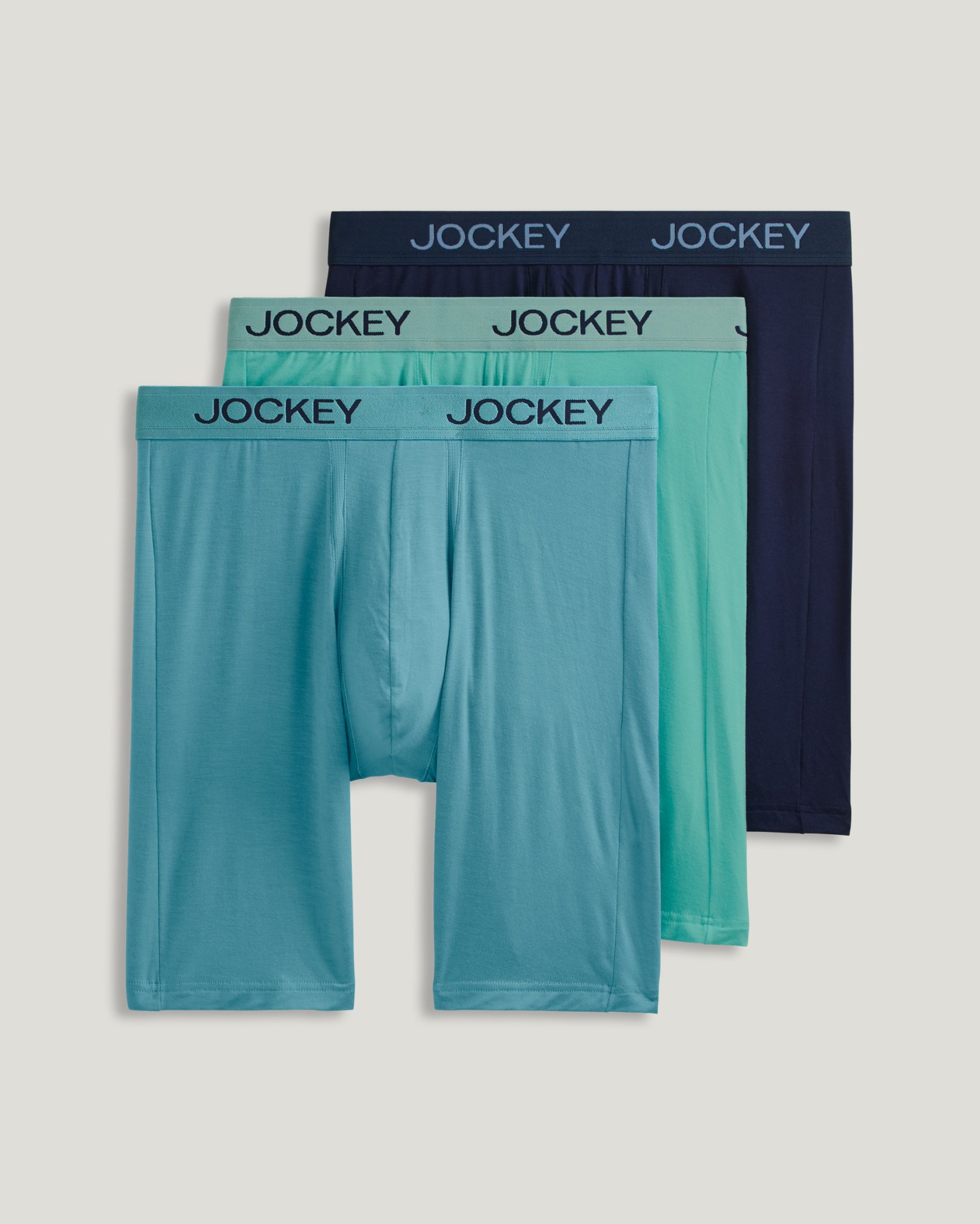 Chafe Proof Pouch Ultra Soft Modal 8.5" Long Leg Boxer Brief - 3 Pack