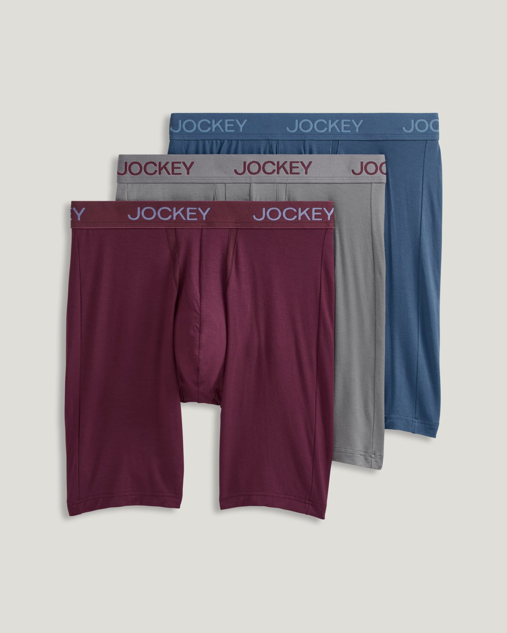 Chafe Proof Pouch Ultra Soft Modal 8.5" Long Leg Boxer Brief - 3 Pack