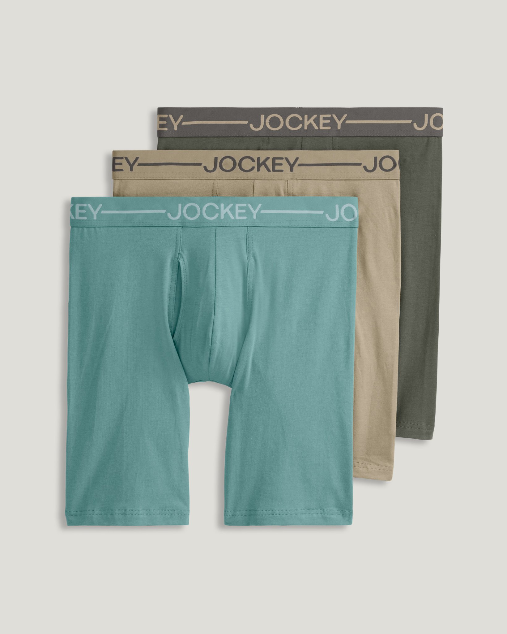 Organic Cotton Stretch 9.5" Long Leg Boxer Brief - 3 Pack