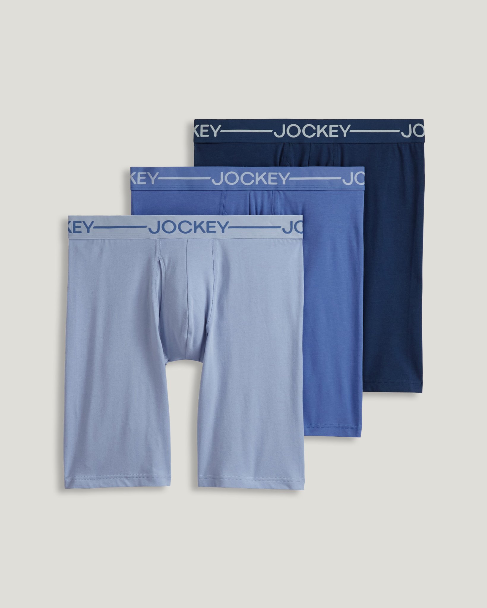 Organic Cotton Stretch 9.5" Long Leg Boxer Brief - 3 Pack