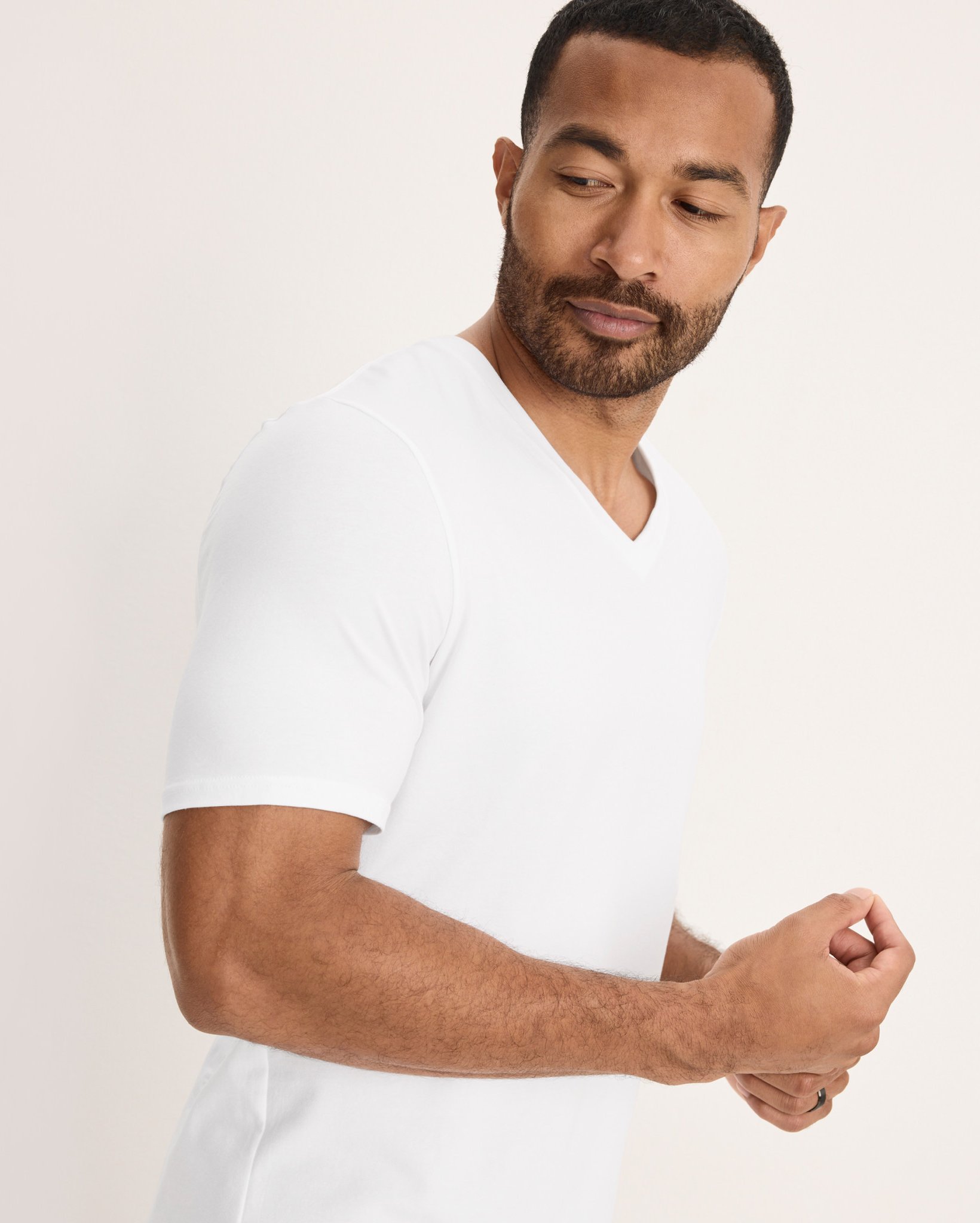 Cotton Stretch V-Neck Undershirt - 3 Pack