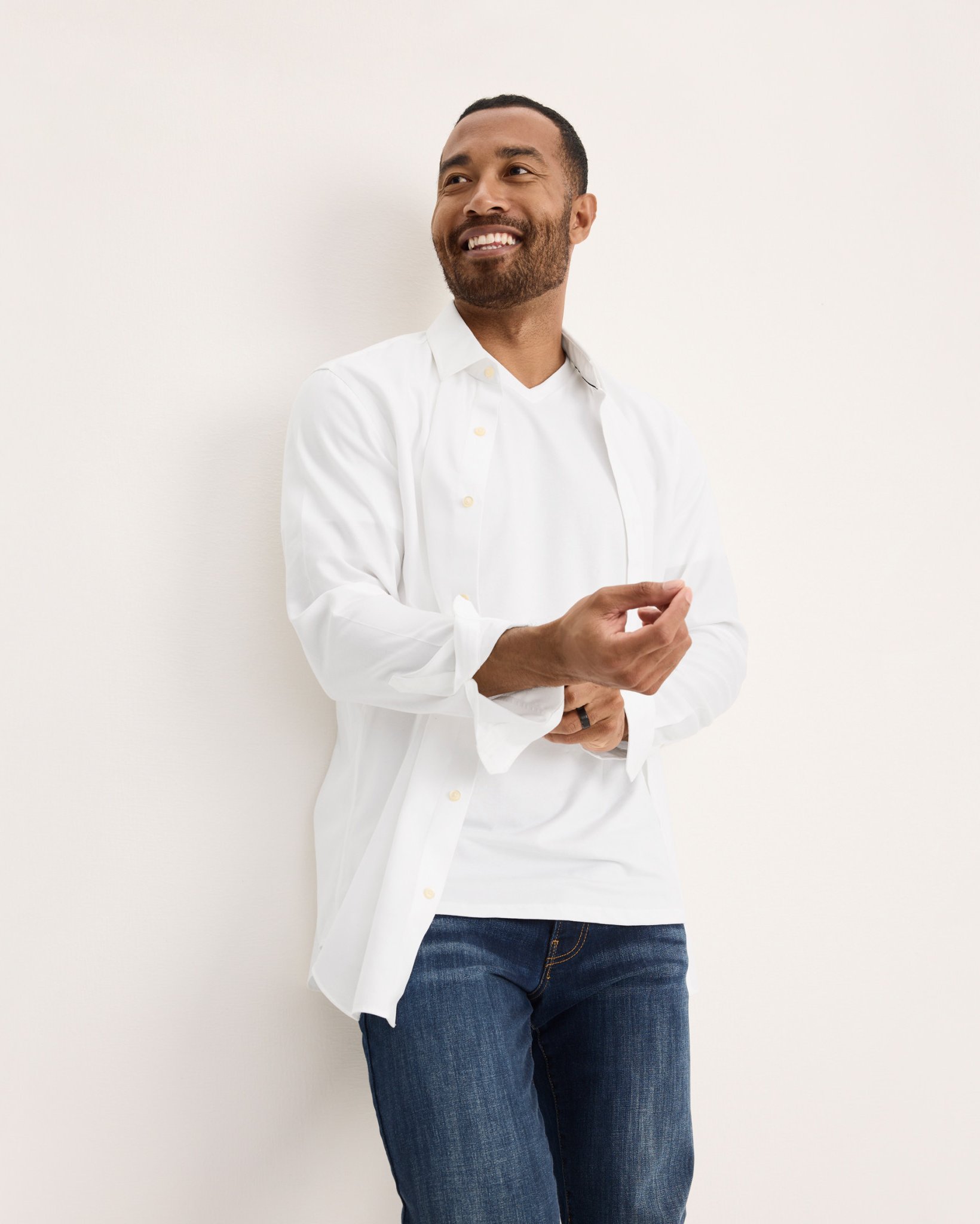 Cotton Stretch V-Neck Undershirt - 3 Pack