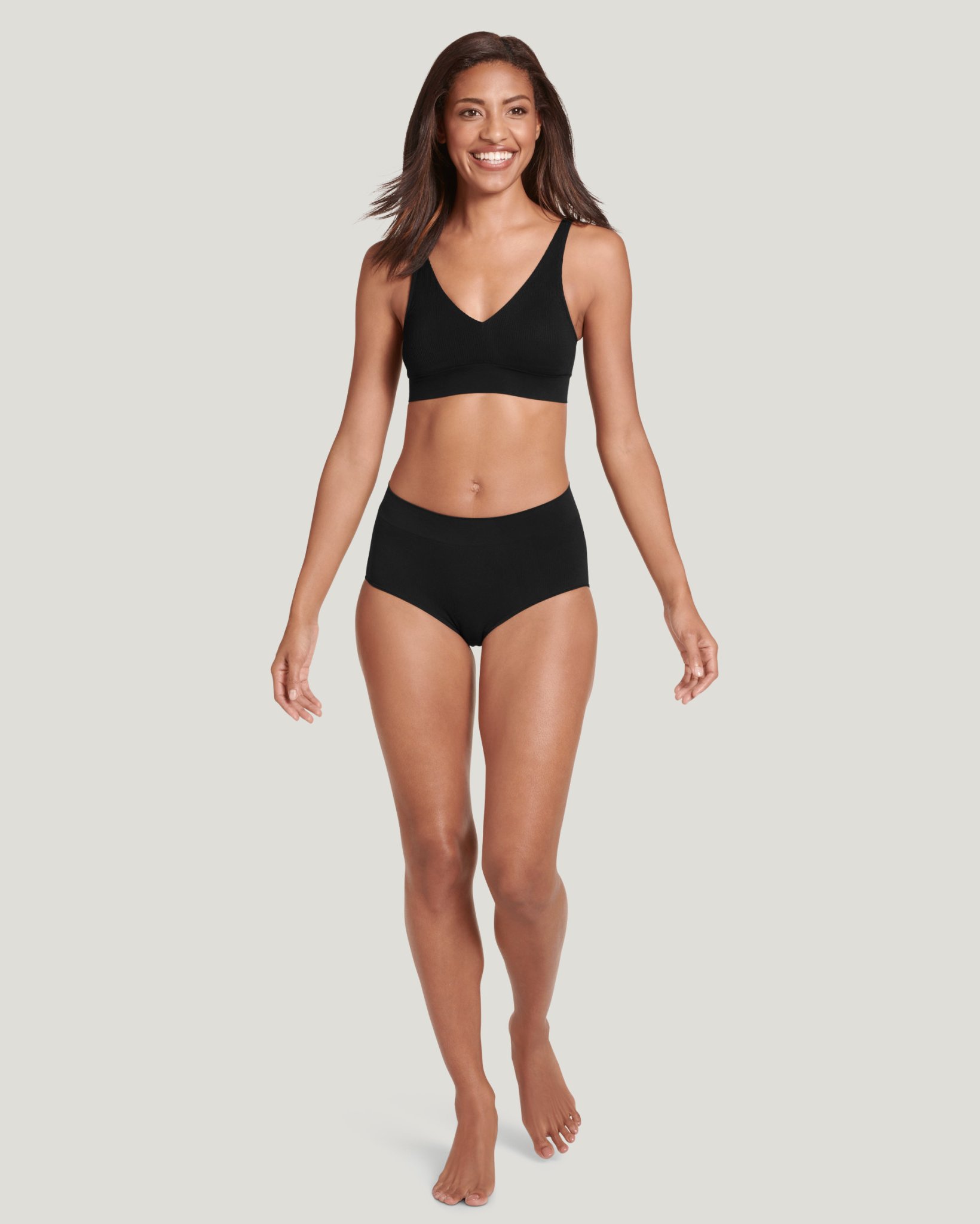 Seamfree Rib Molded Cup Plunge Bralette