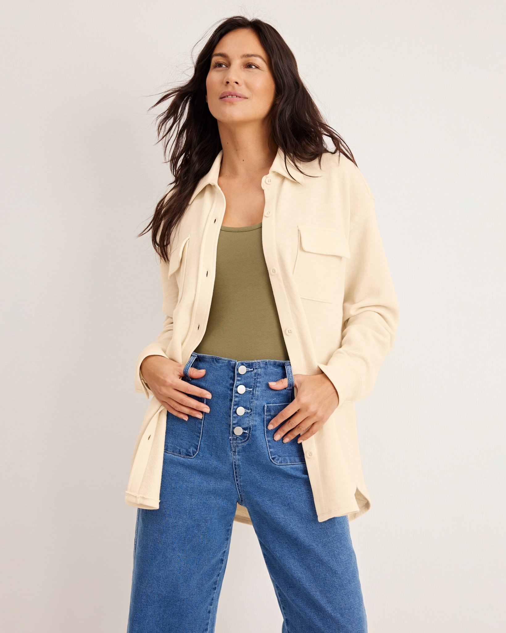 French Terry Button Up