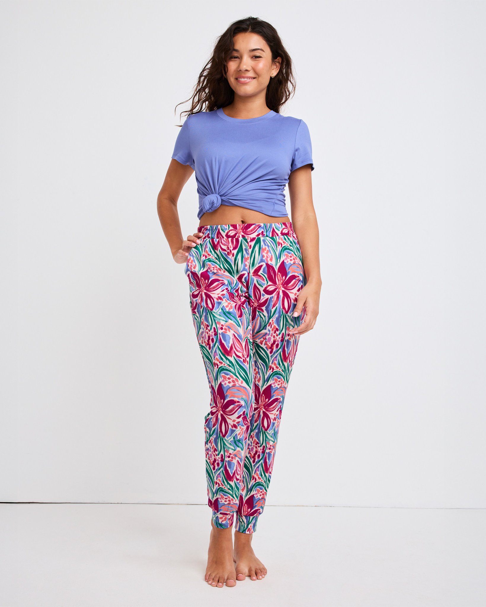【KOOLOSET】Peach Deep Tuck Balloon Jogger Pink Peach Bedazzled Joggers – House of Eleven by Silva Twins