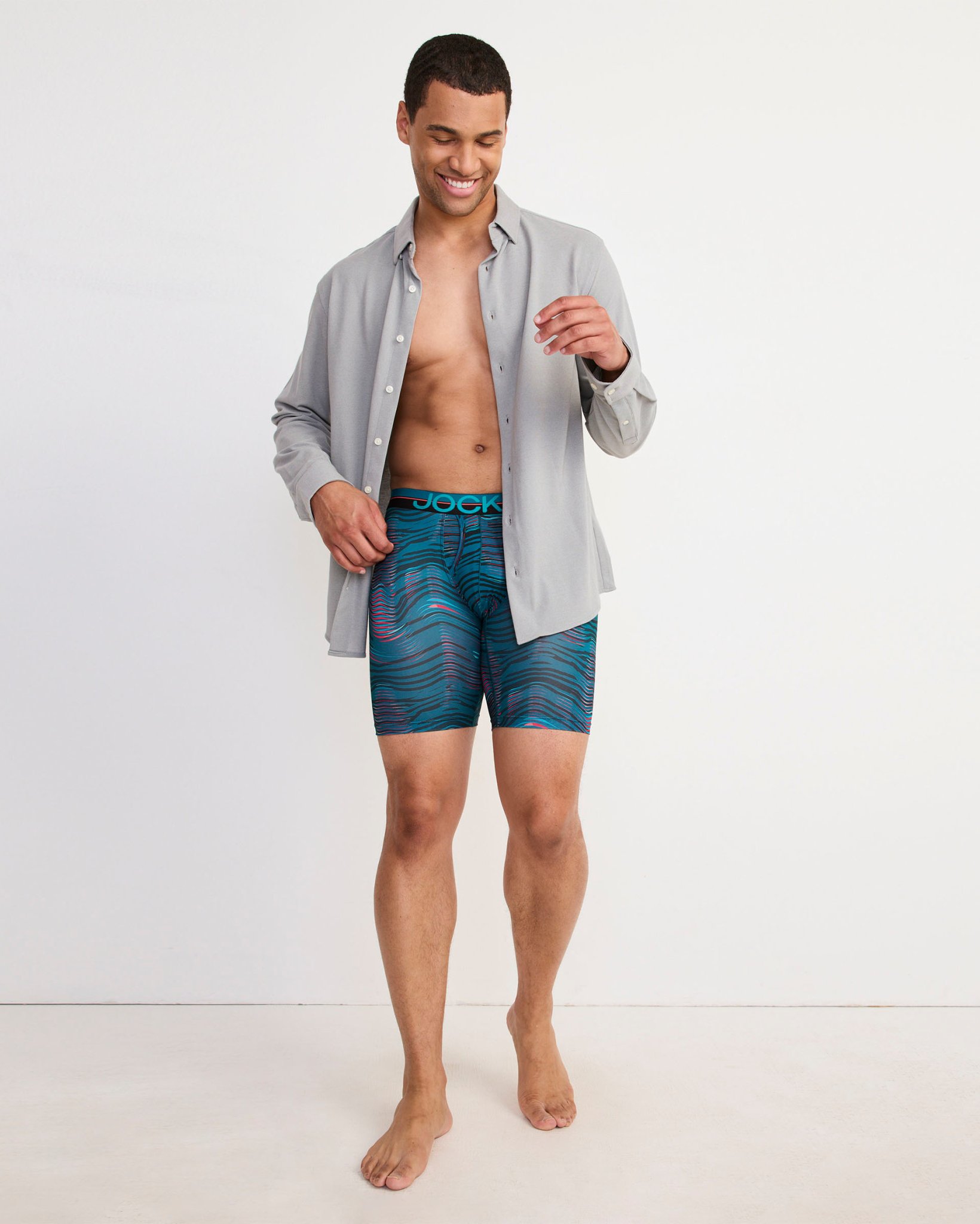 Infinite Cool Microfiber Stretch 8" Long Leg Boxer Brief - 3 Pack