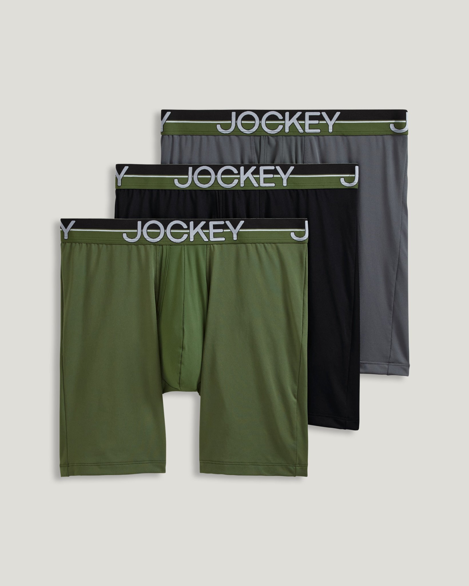 Infinite Cool Microfiber Stretch 8" Long Leg Boxer Brief - 3 Pack