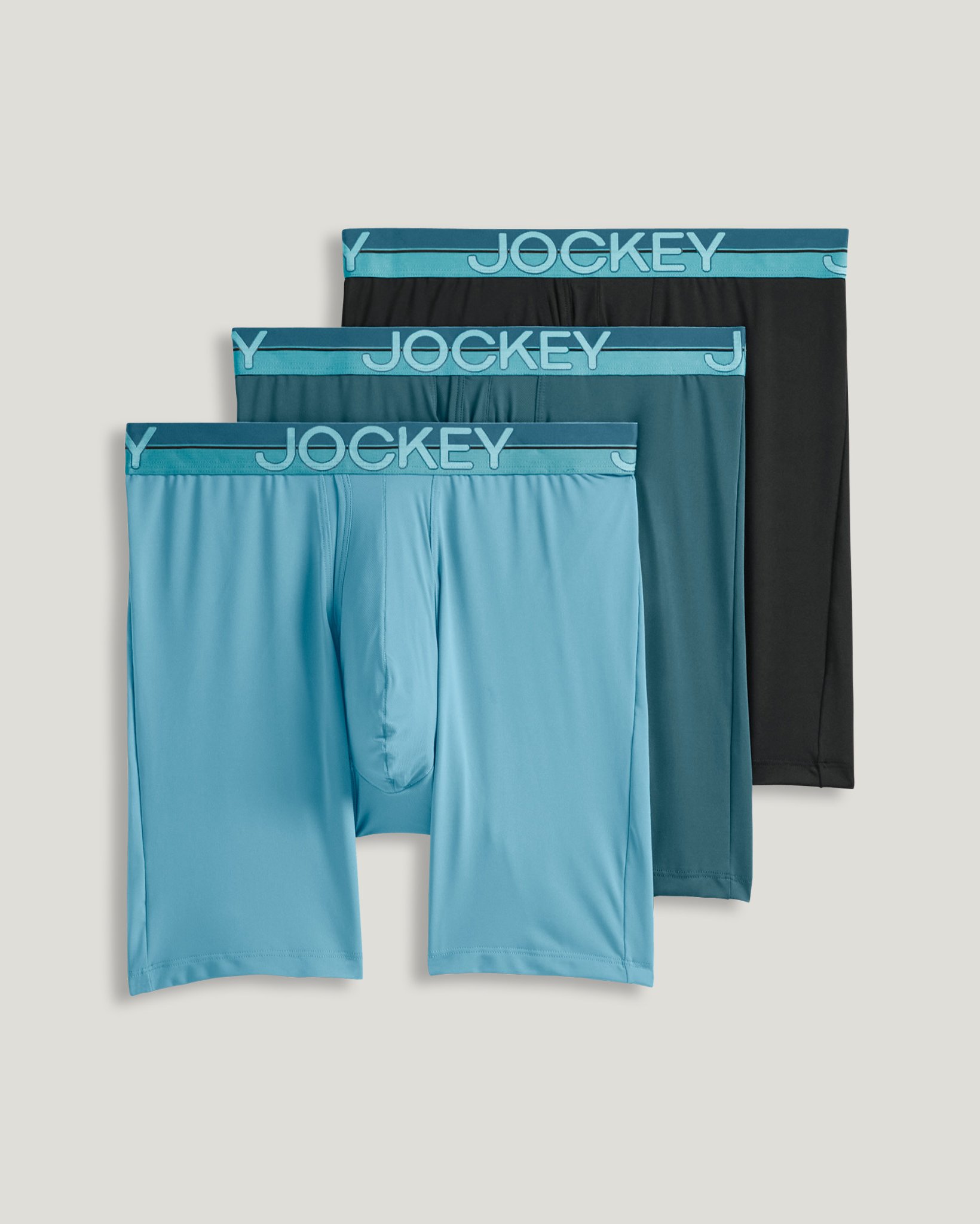 Infinite Cool Microfiber Stretch 8" Long Leg Boxer Brief - 3 Pack