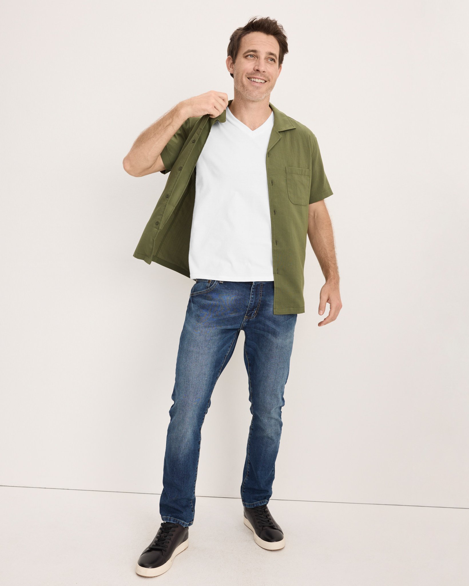 Cool Cotton Stretch V-Neck Undershirt