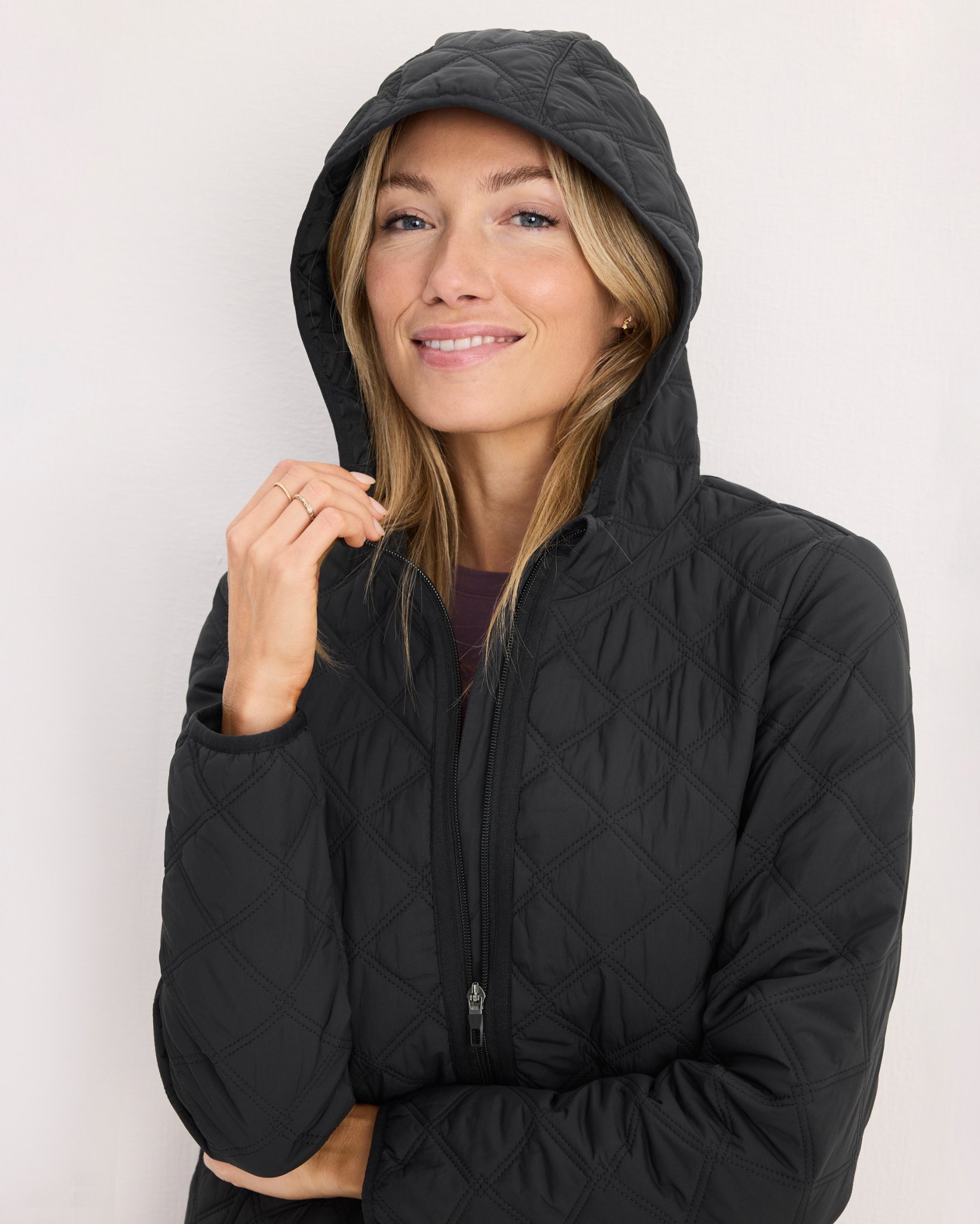 ジャケット・アウター HERENCIA High neck quilted knit coat