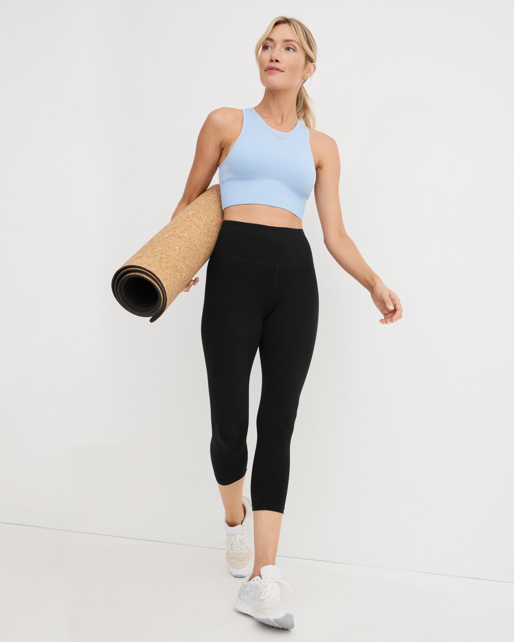High Rise Cotton Stretch Capri Legging