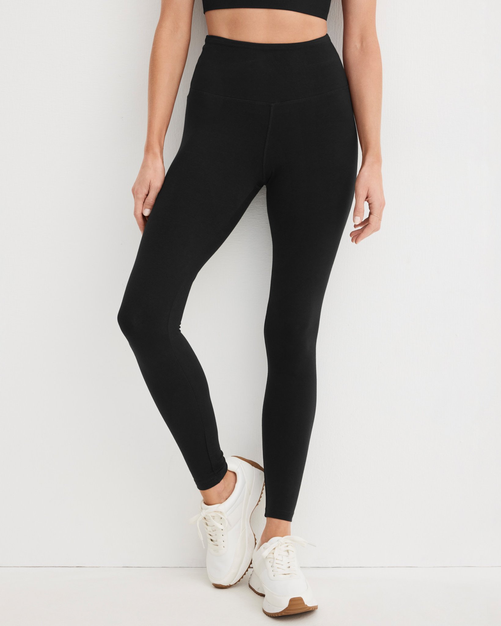 High Rise Cotton Stretch Ankle Legging