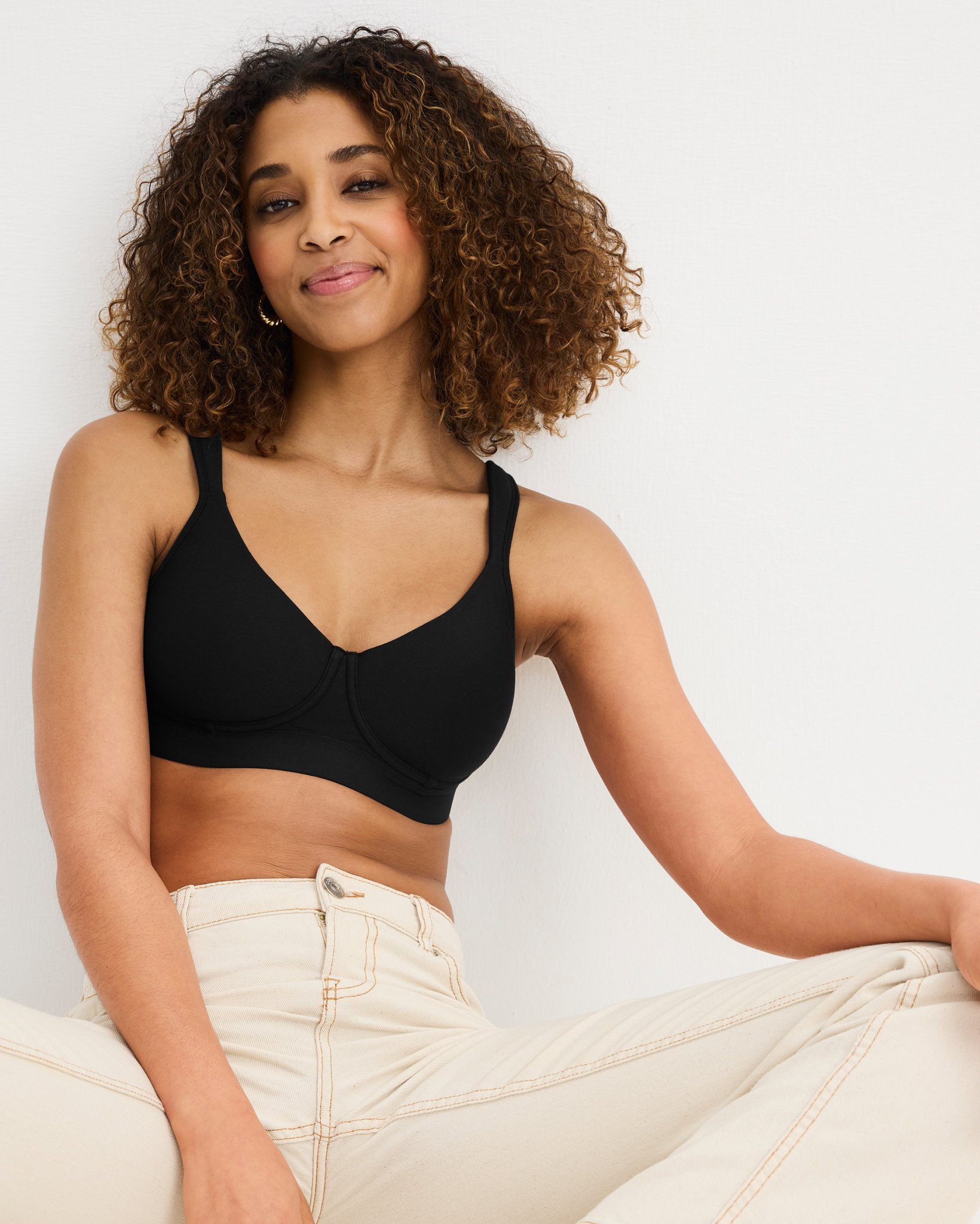 Cooling Cotton Blend Wirefree Full Coverage Molded Cup Bra