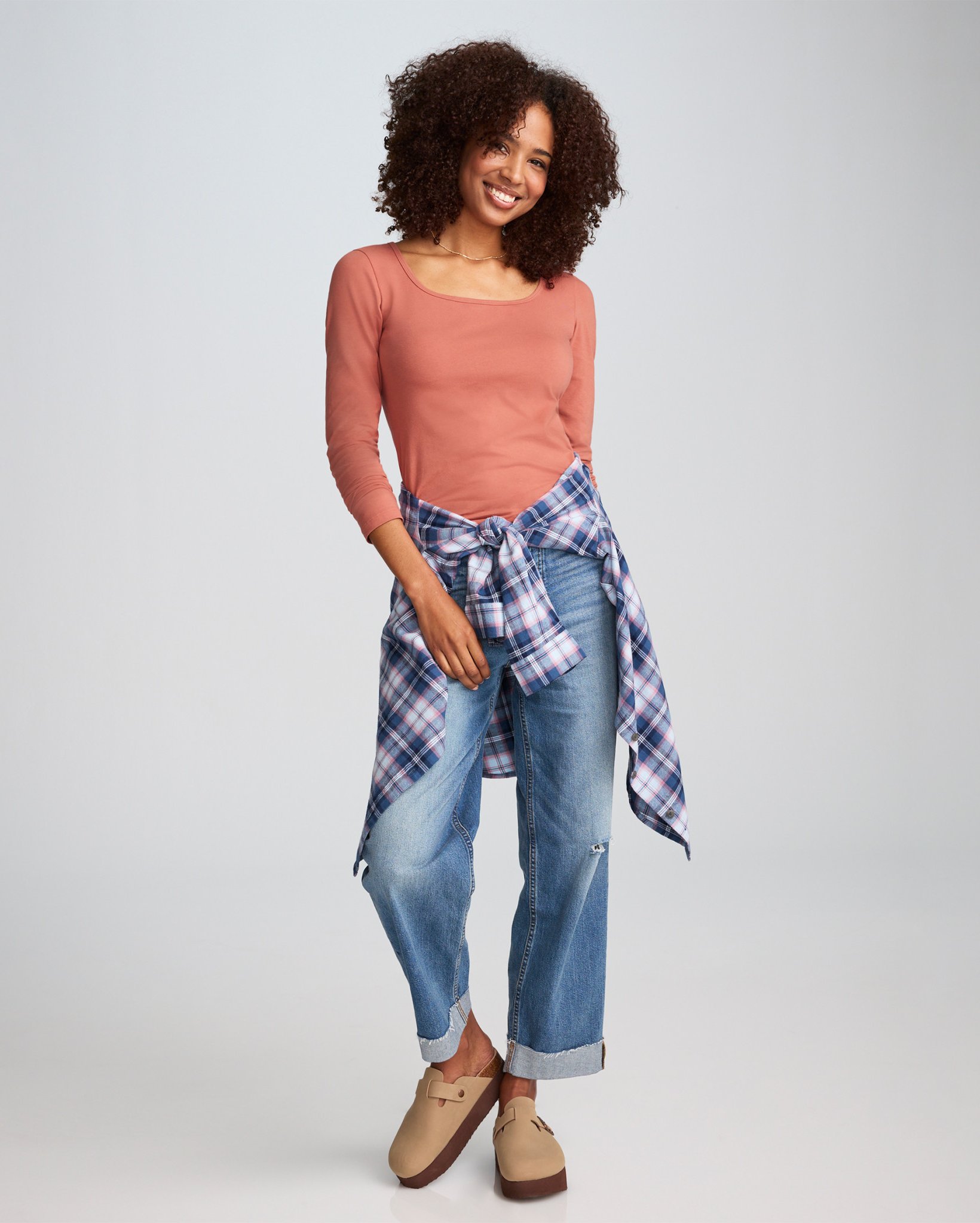 Organic Cotton Stretch Long Sleeve Top