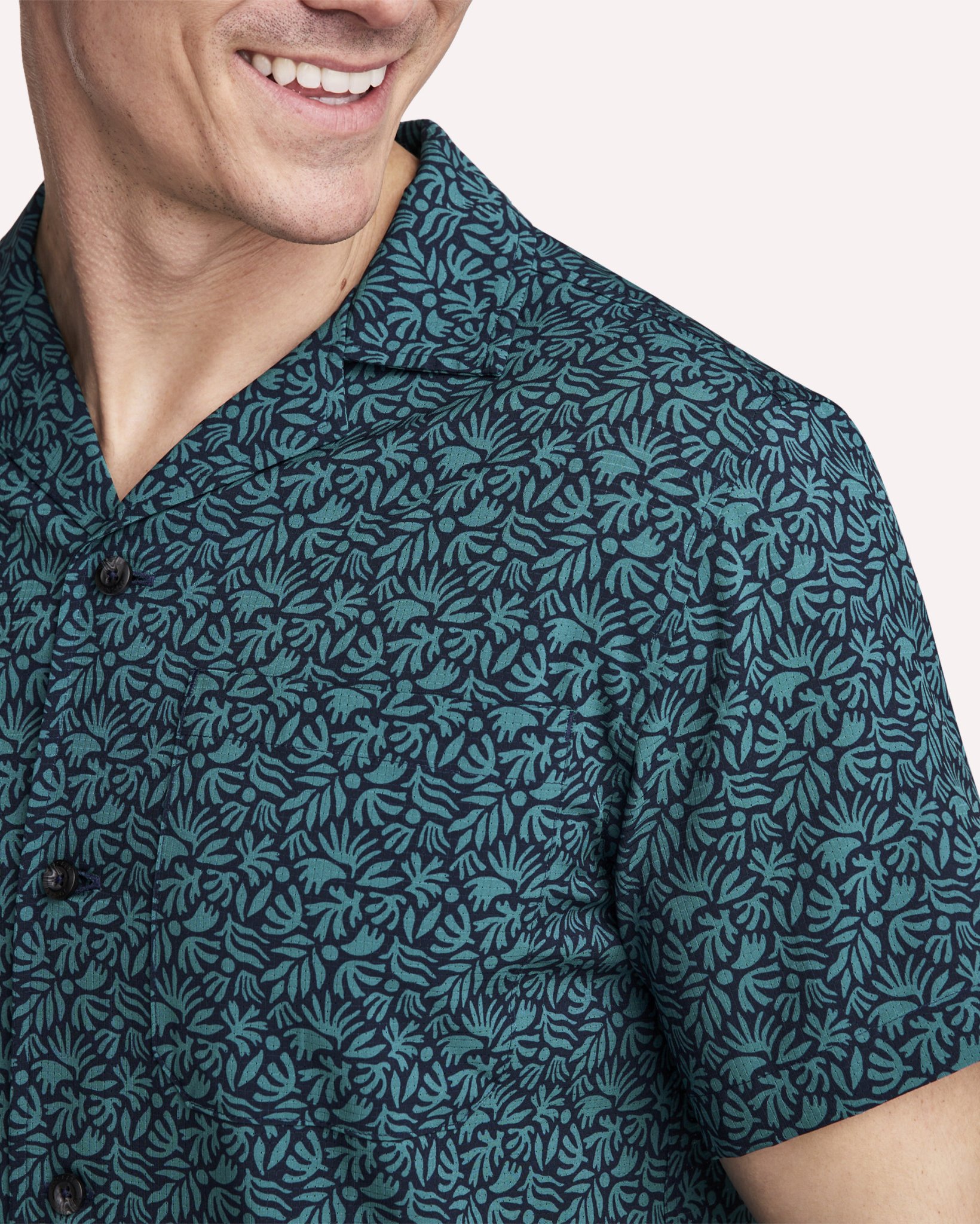 jockey dress shirts Jockey Men's Jockey 1876 Collection Camp Shirt M 1876 Palm Oasis