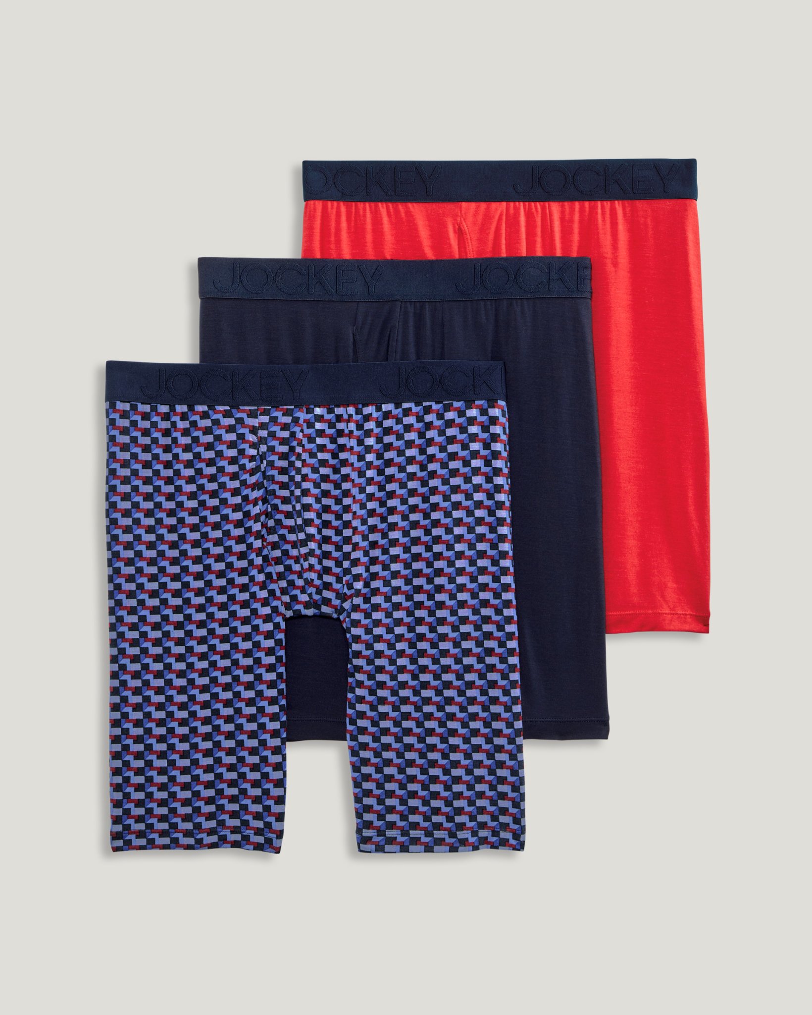 Active Ultra Soft Modal 9" Long Leg Boxer Brief - 3 Pack