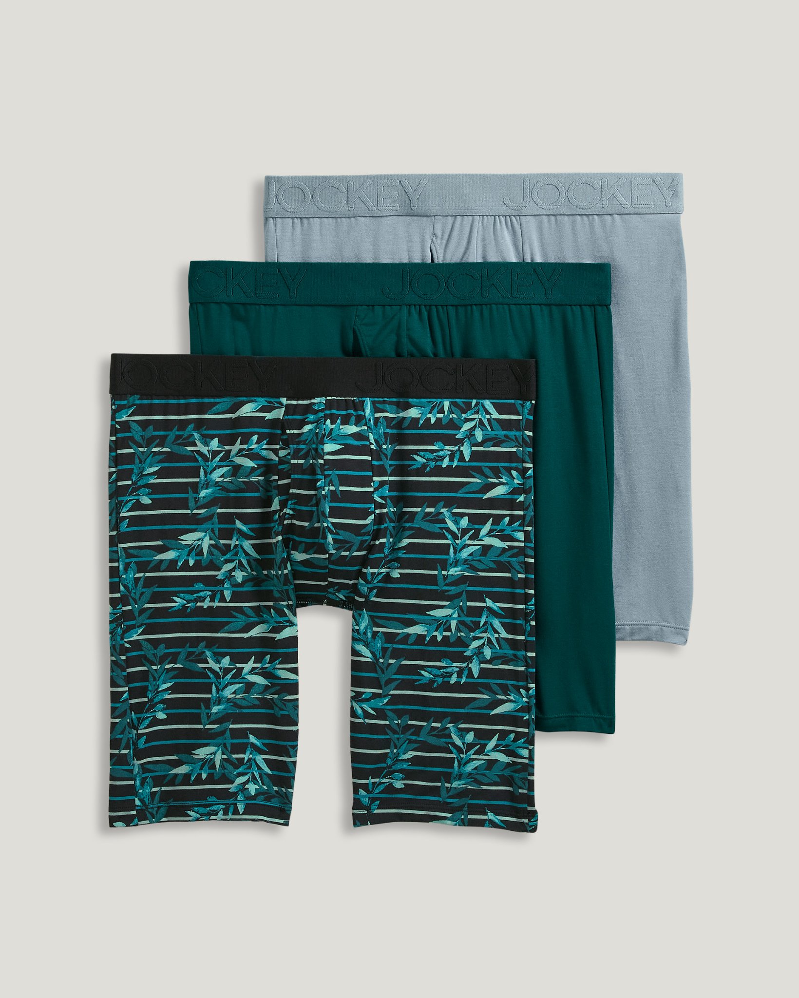 Active Ultra Soft Modal 9" Long Leg Boxer Brief - 3 Pack