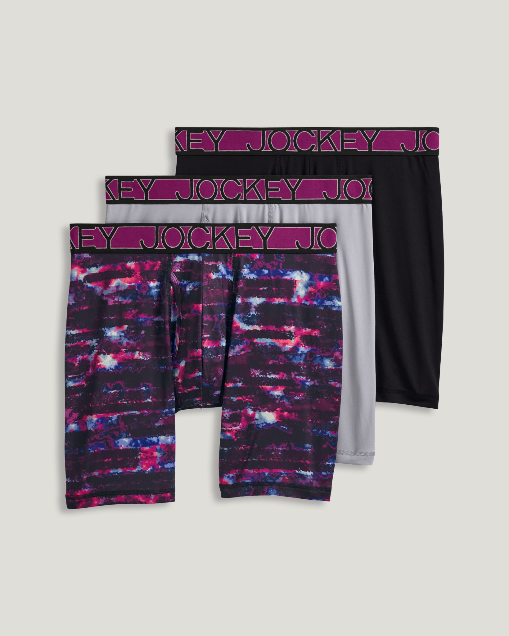 Active Microfiber 9" Long Leg Boxer Brief - 3 Pack