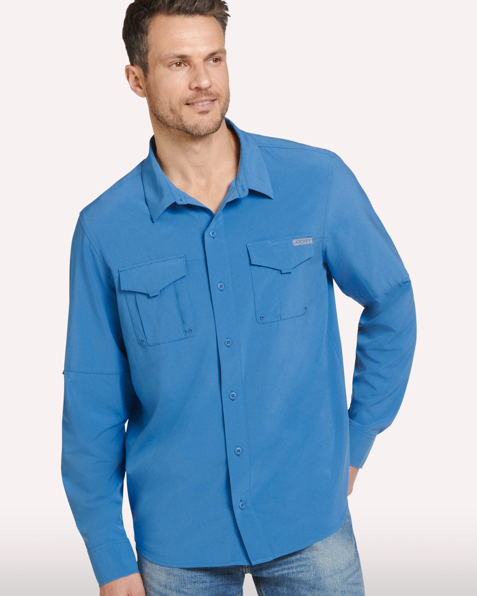jockey dress shirts Jockey Outdoors by Luke Bryan Men's Long Sleeve Tech Shirt L Acorn