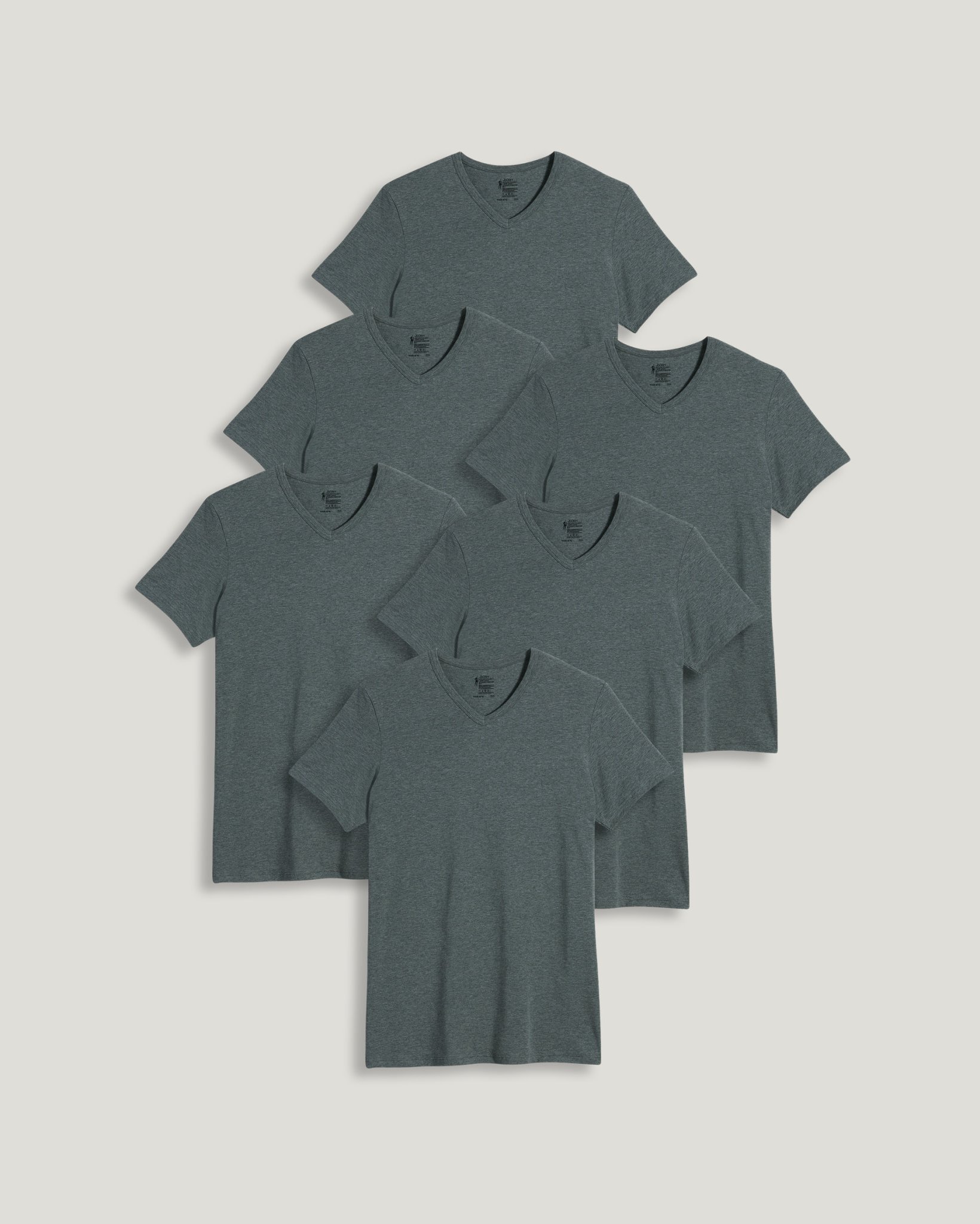 Slim Fit Cotton Stretch V-Neck T-Shirt - 6 Pack