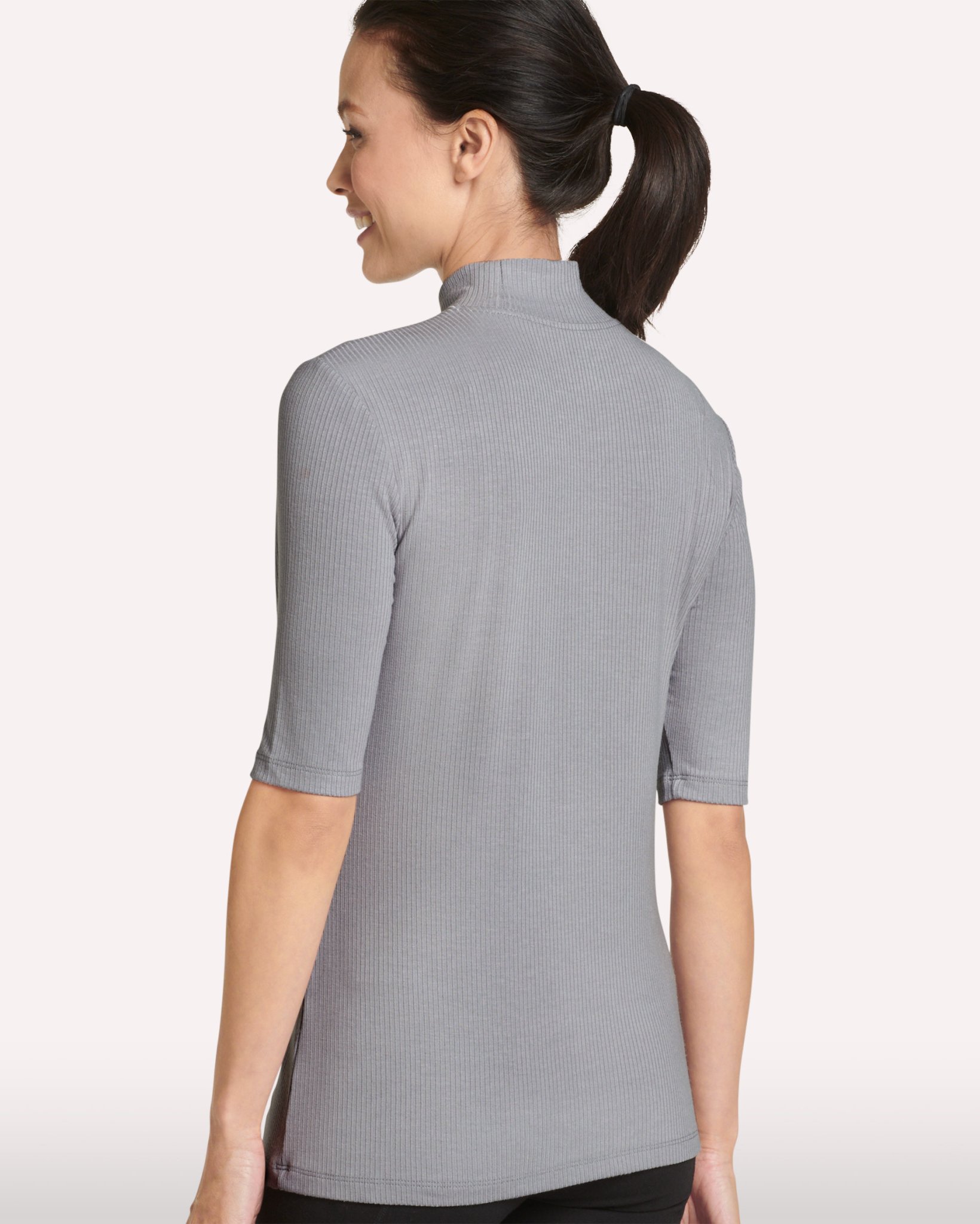 Mock Neck Rib Tee