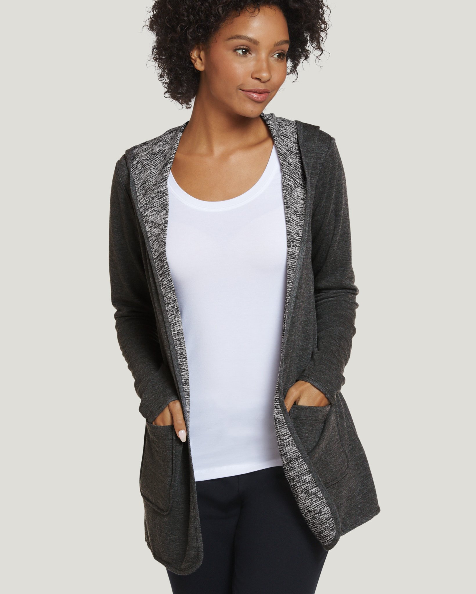 Reversible Hooded Cardigan