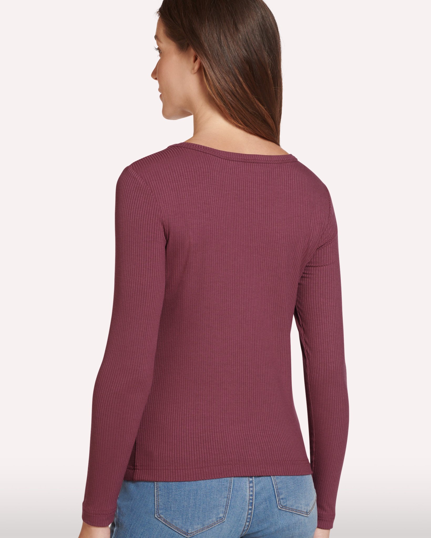 Rib Knit Long Sleeve Tee
