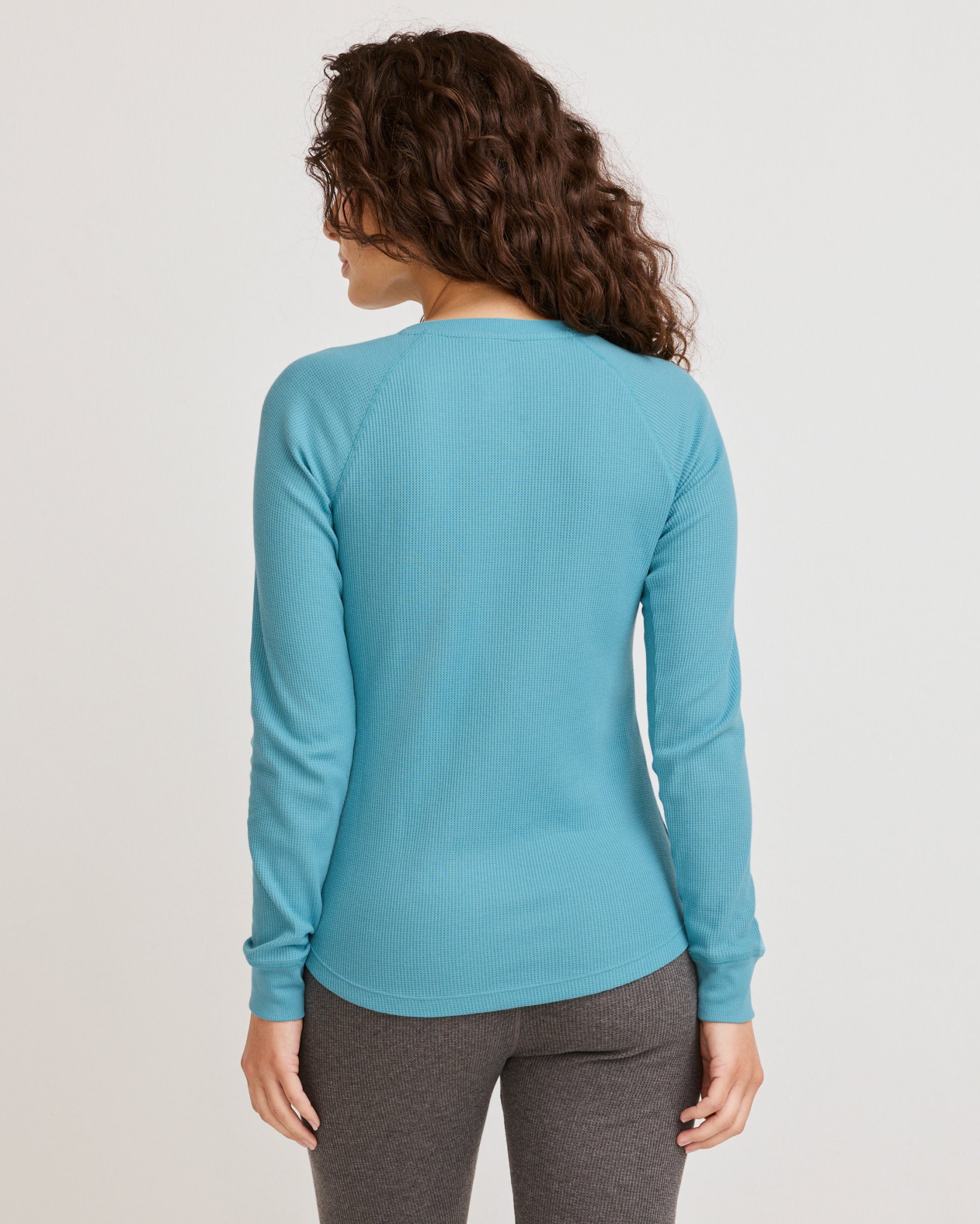 Long Sleeve Waffle Henley