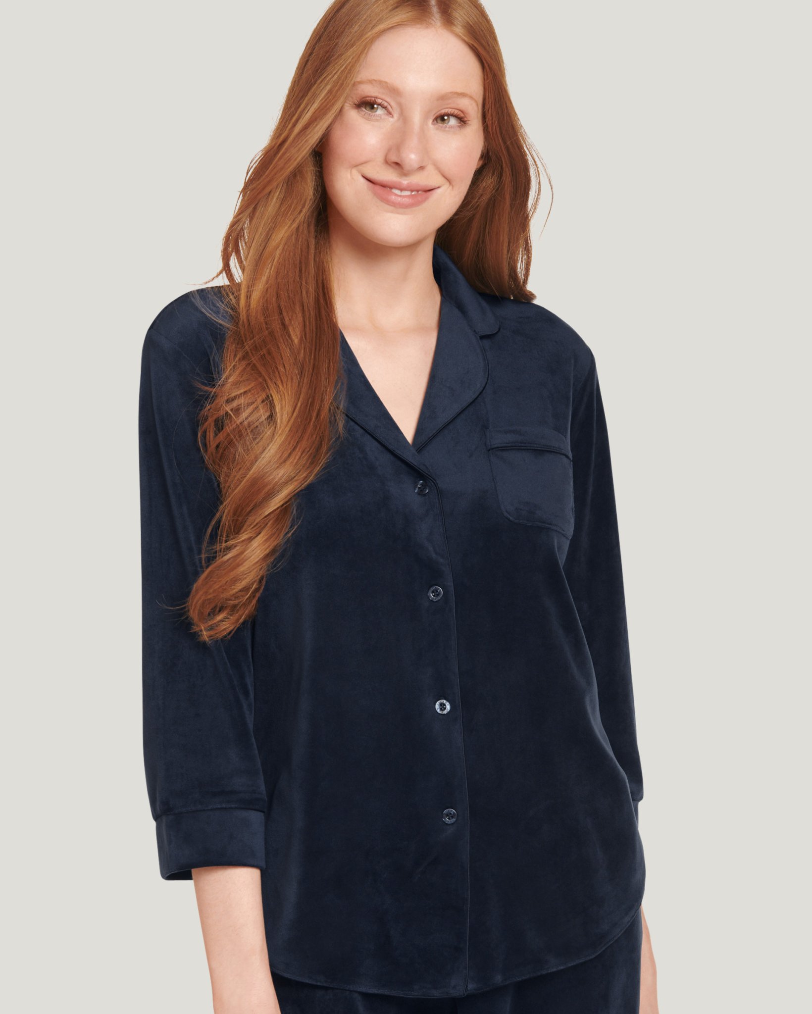 トップス fetico studious velour gatherd top NAVY Chris Top Stretch Velvet in Navy | Jude Connally