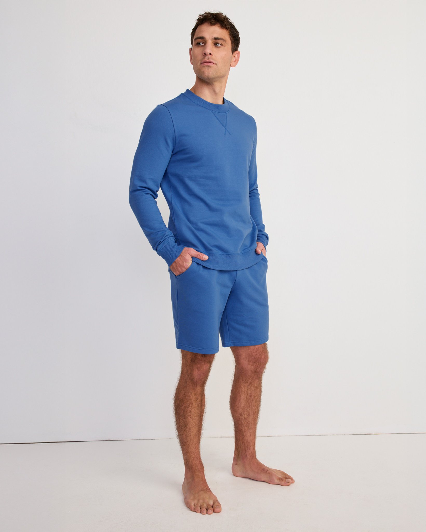Cotton Blend Fleece Crew Sweatshirt