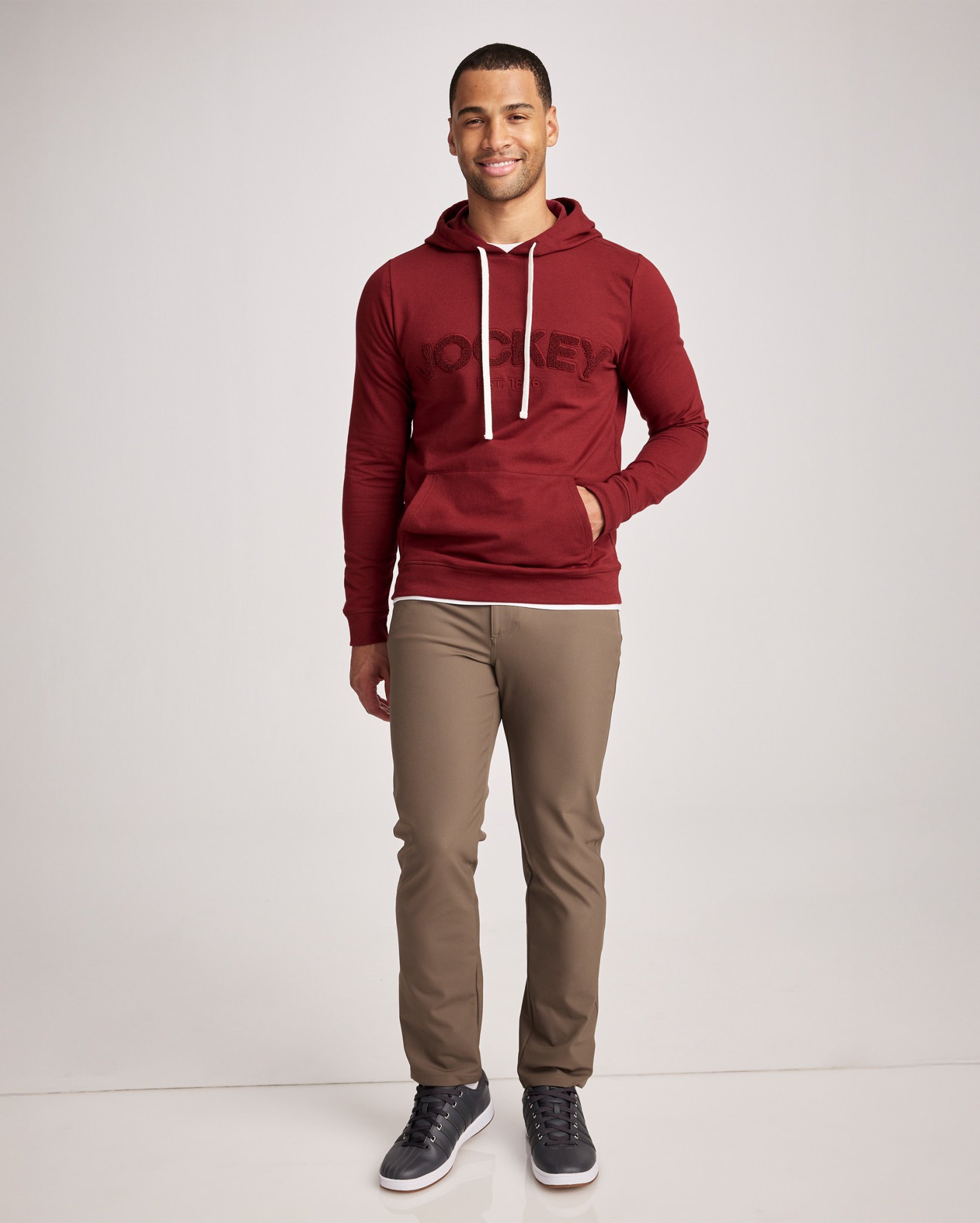Lightweight Cotton Blend Fleece Hoodie