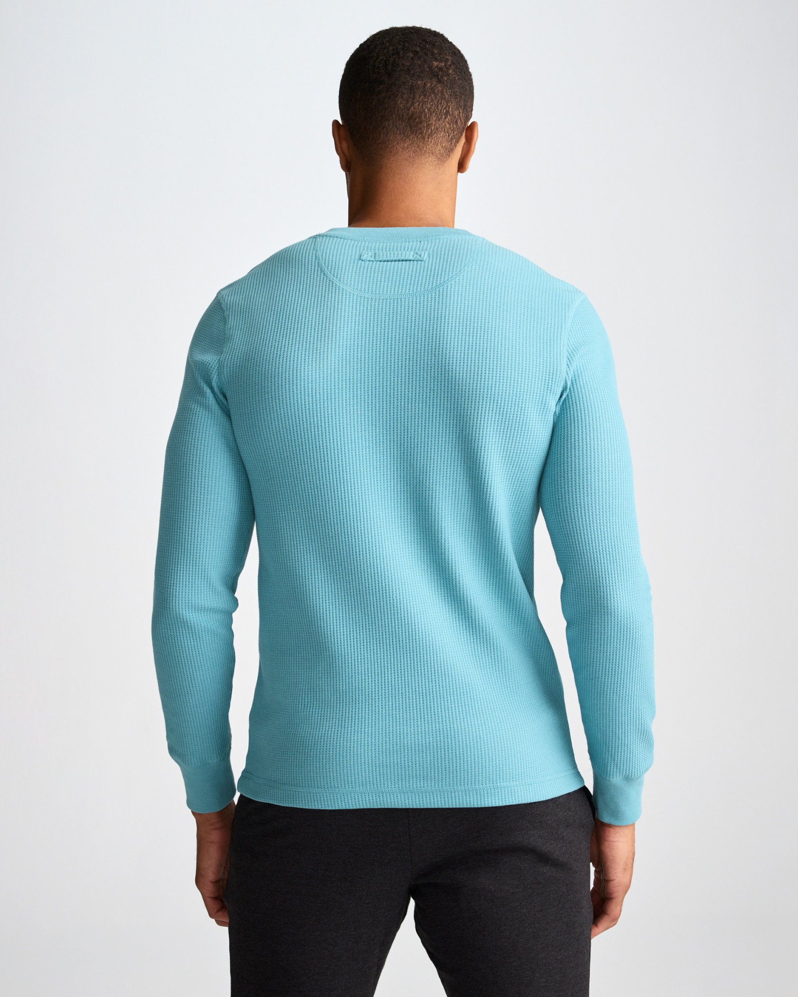 Long Sleeve Waffle Henley