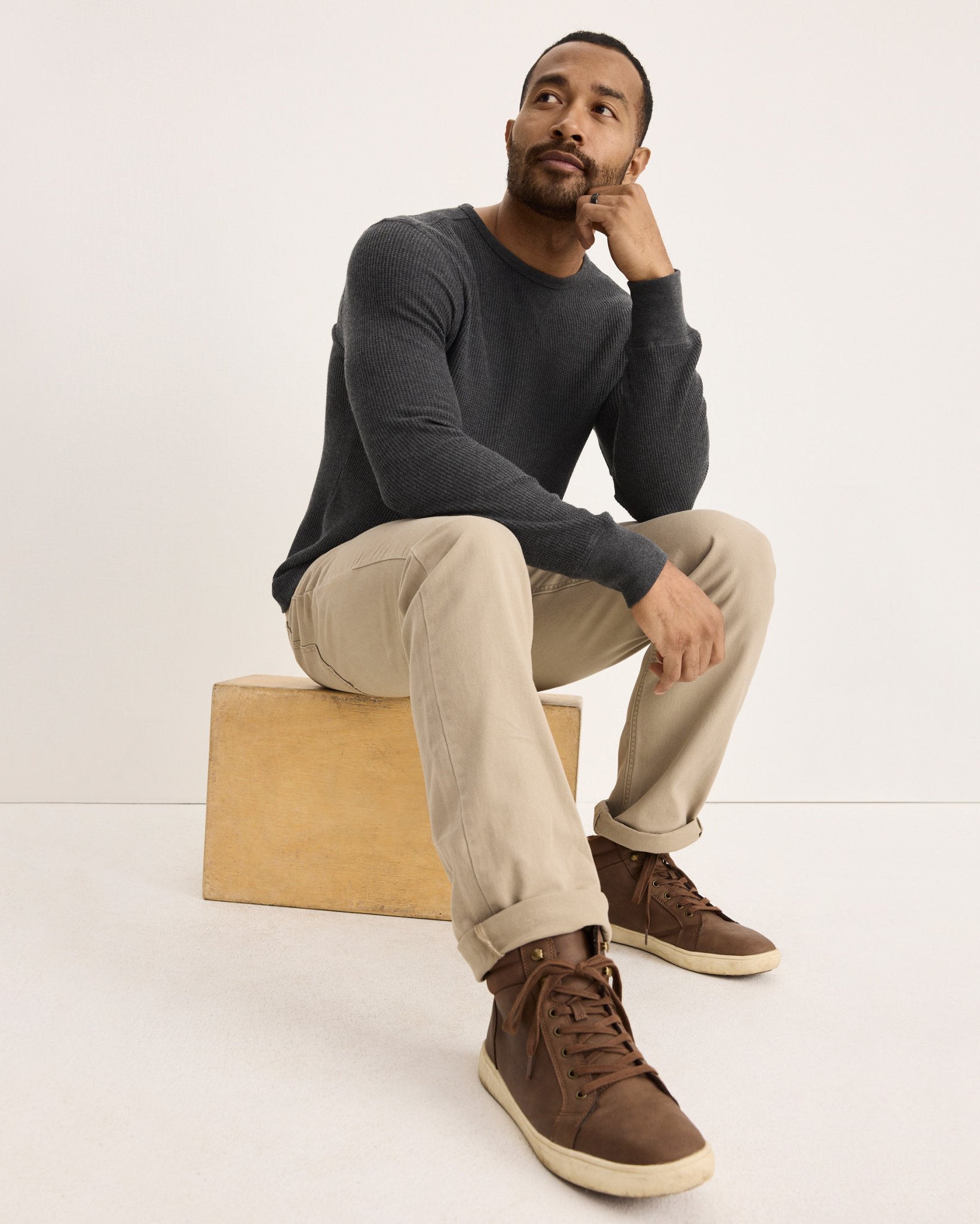 Tall Man Long Sleeve Waffle Crew