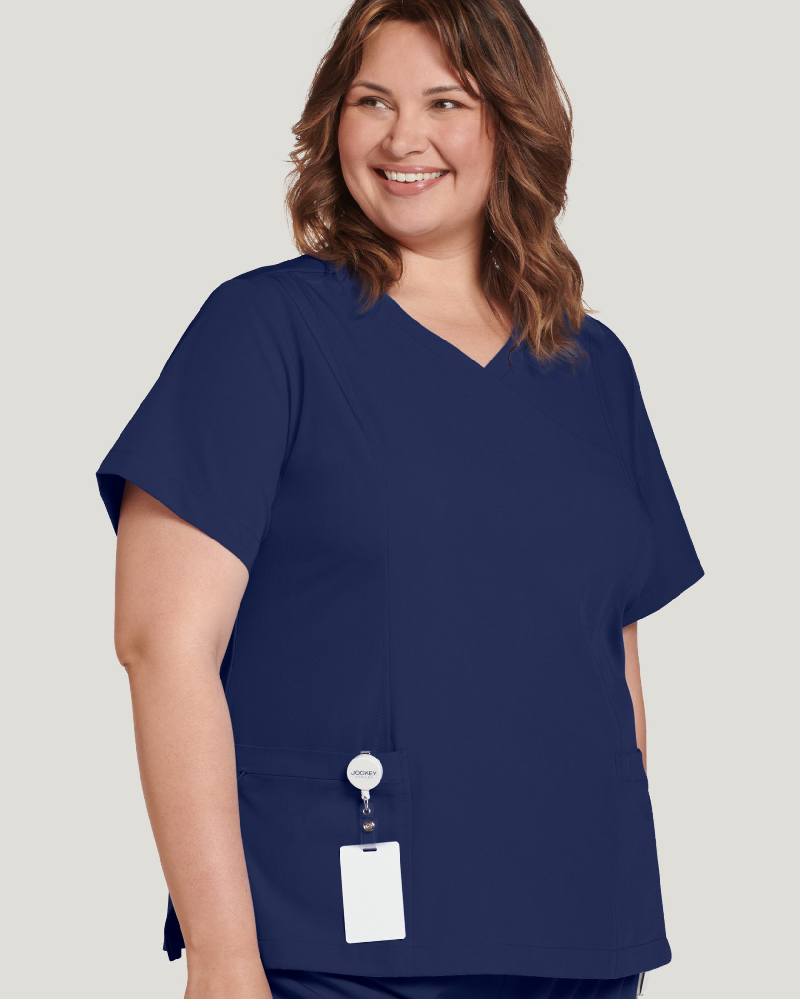 Women's Mock Wrap Scrub Top