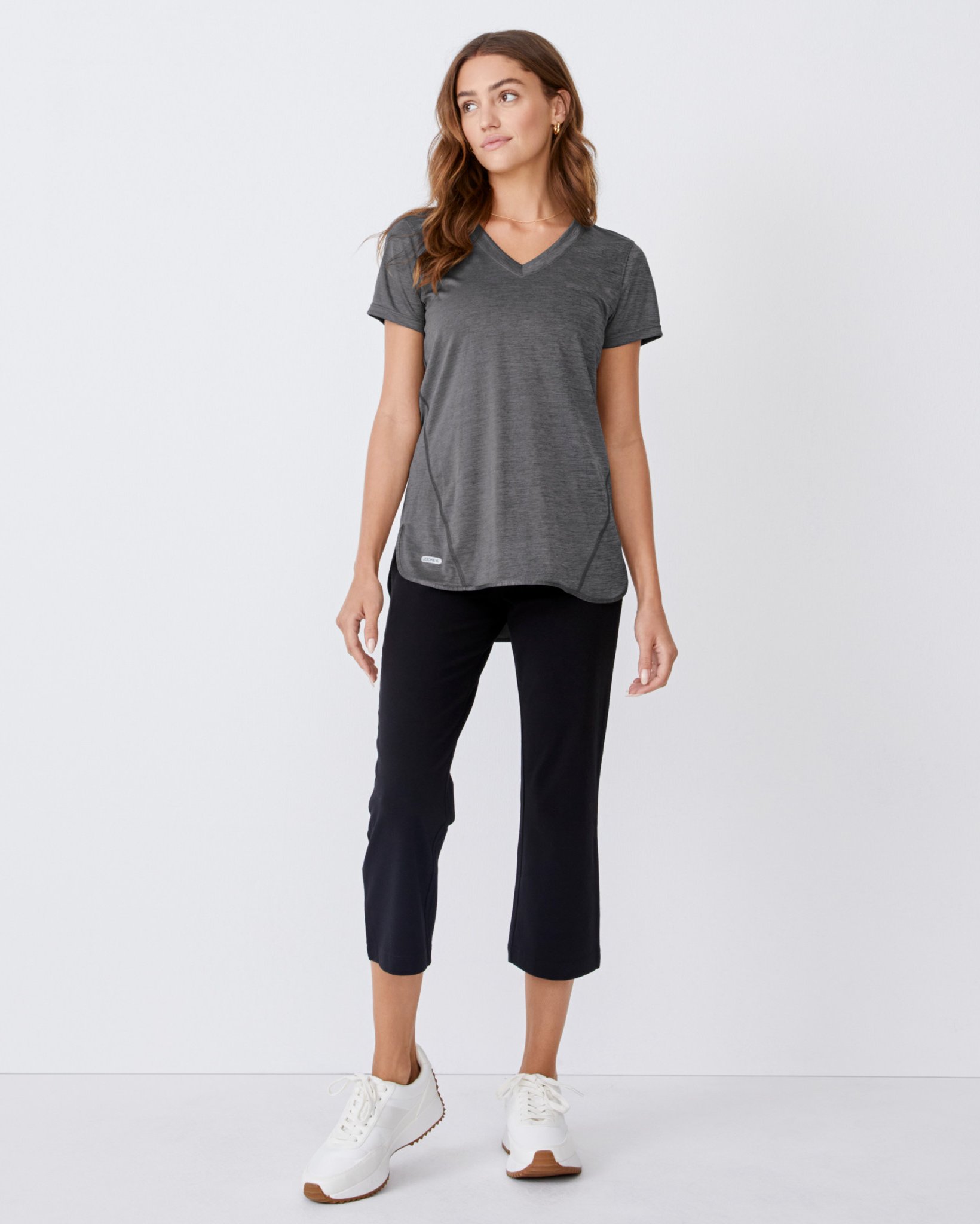 Cotton Stretch Slim Flare Capri