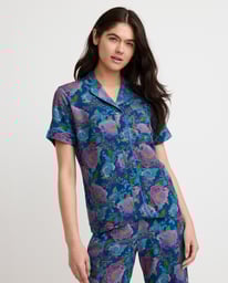 SIXPAD Sleep Top (Short Sleeve) L ベージュ Soft Touch Luxe Woven Short Sleeve Top