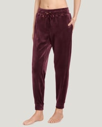 【BOK PLACE】Velvet Veloa Long Wide Jogger Fleece Two-Way PT Luxe Velour Jogger - Fabletics