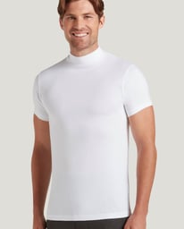 100 % Cotton Short Sleeve Mock Neck Tee - 2 Pack