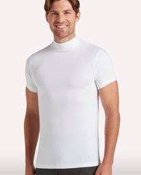 100 % Cotton Short Sleeve Mock Neck Tee - 2 Pack