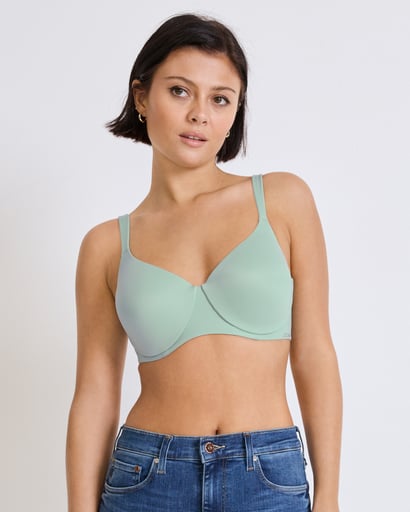 Smooth & Sleek Microfiber Demi Coverage Underwire T-Shirt Bra