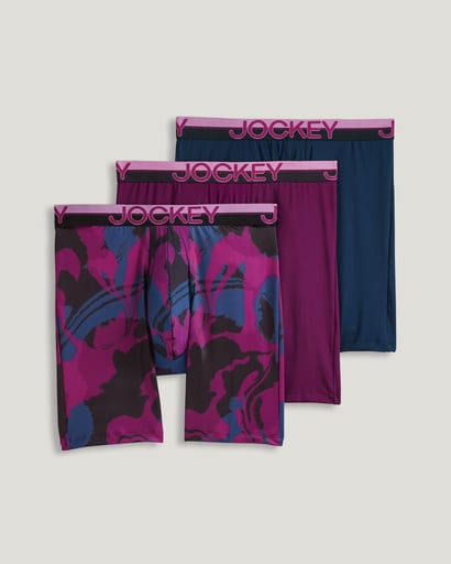 Chafe Proof Pouch Microfiber 8.5" Long Leg Boxer Brief - 3 Pack