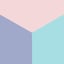 teal blue/periwinkle/peach rose